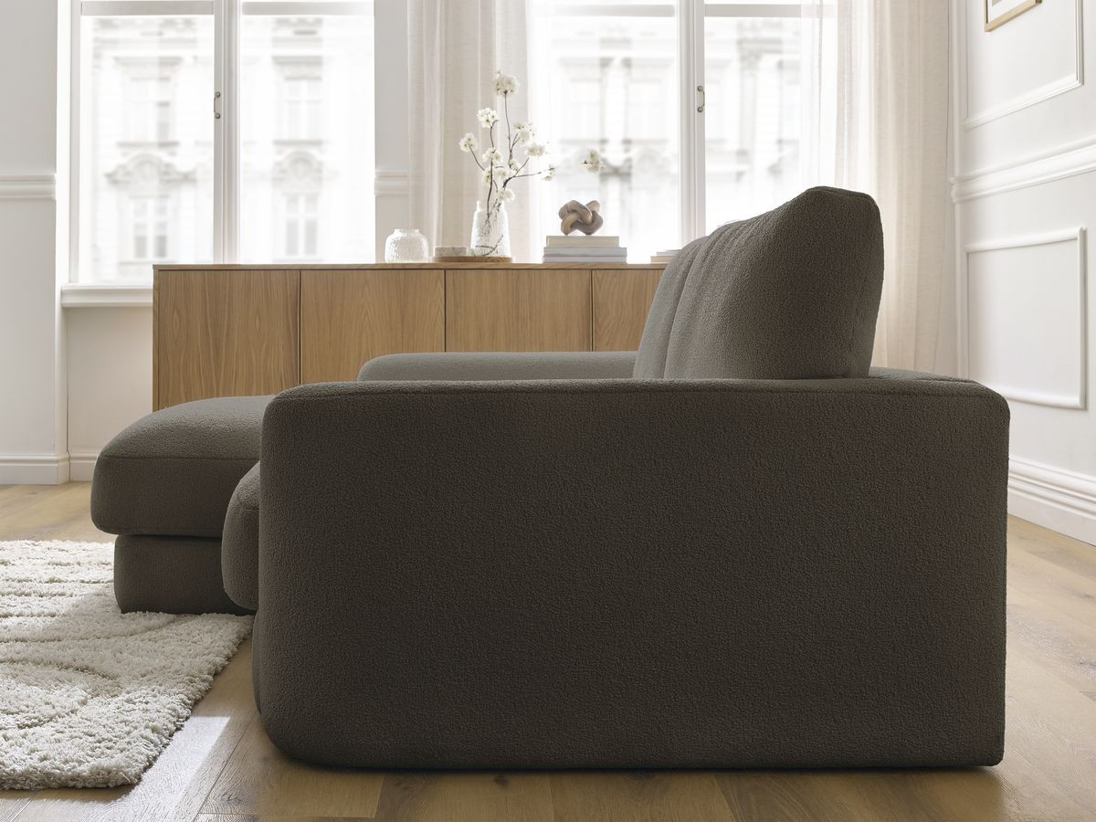 Bobochic Leonore Ecksofa Bouclé-Stoff Braun Ecke links