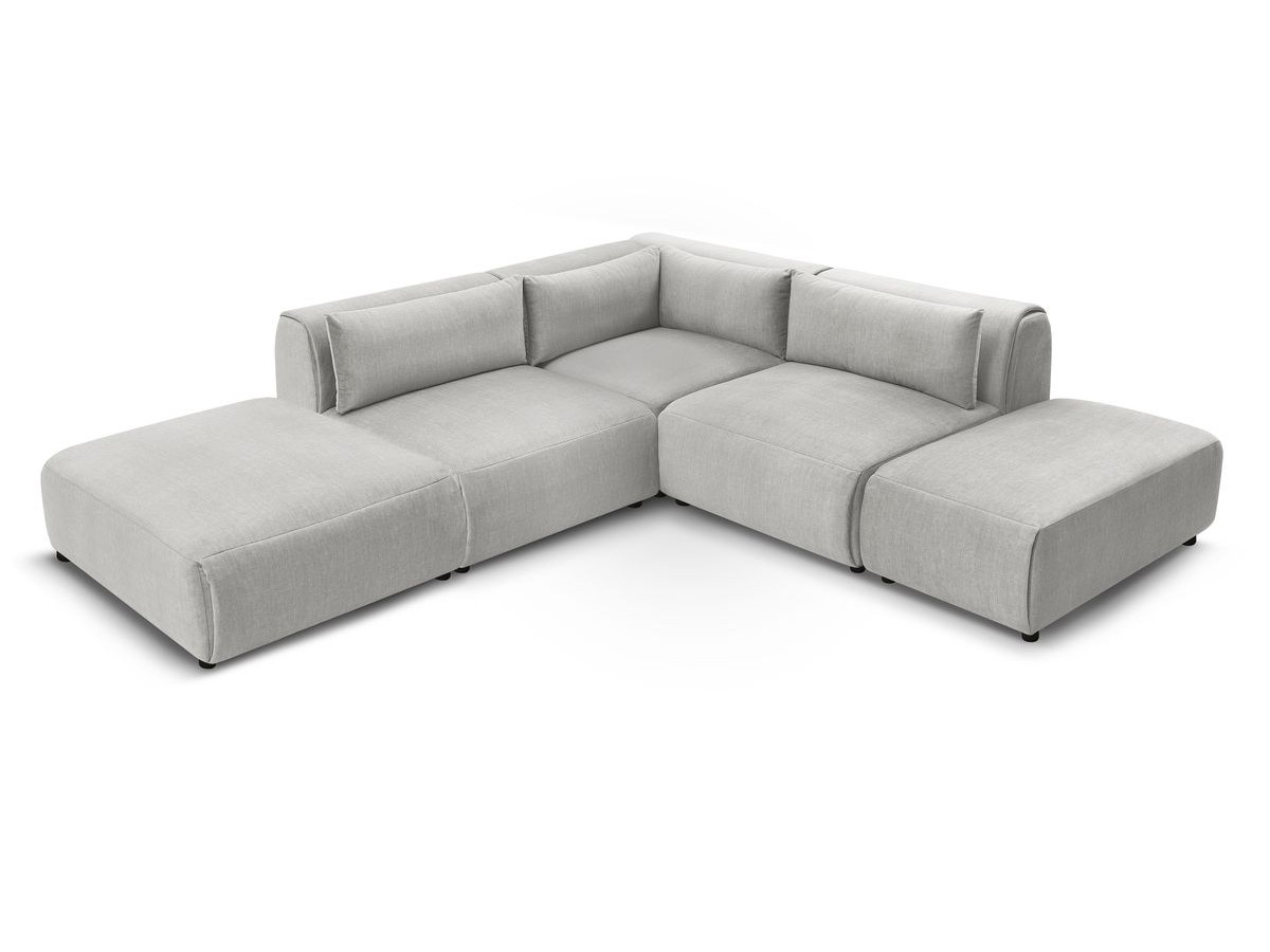 Bobochic Jeanne Ecksofa 271 × 300 cm Samt Hellgrau