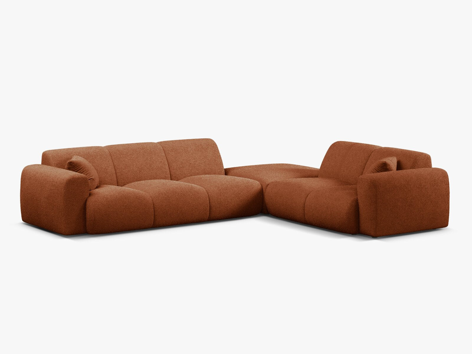 Micadoni Ecksofa Molino 6-Sitzer Rechts Boucle Baloo Braun