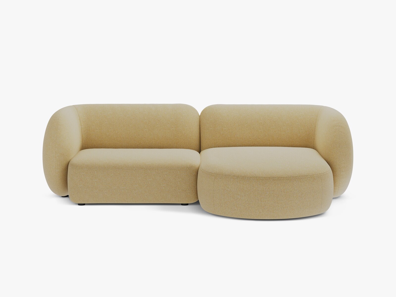Micadoni Ecksofa Kate 2-Sitzer Rechts Strukturierter Stoff Sonnenblumen Melange