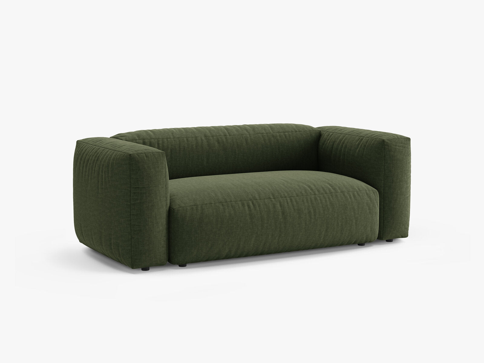 Micadoni Martina Sofa 2-Sitzer Strukturierter Stoff Boston Grün