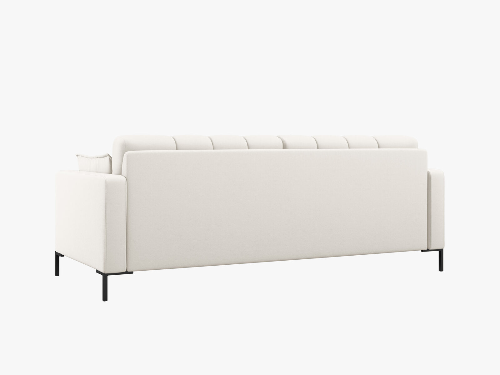 Micadoni Sofa Mamaia 4-Sitzer Strukturierter Stoff Neve Helles Beige schwarze Beine