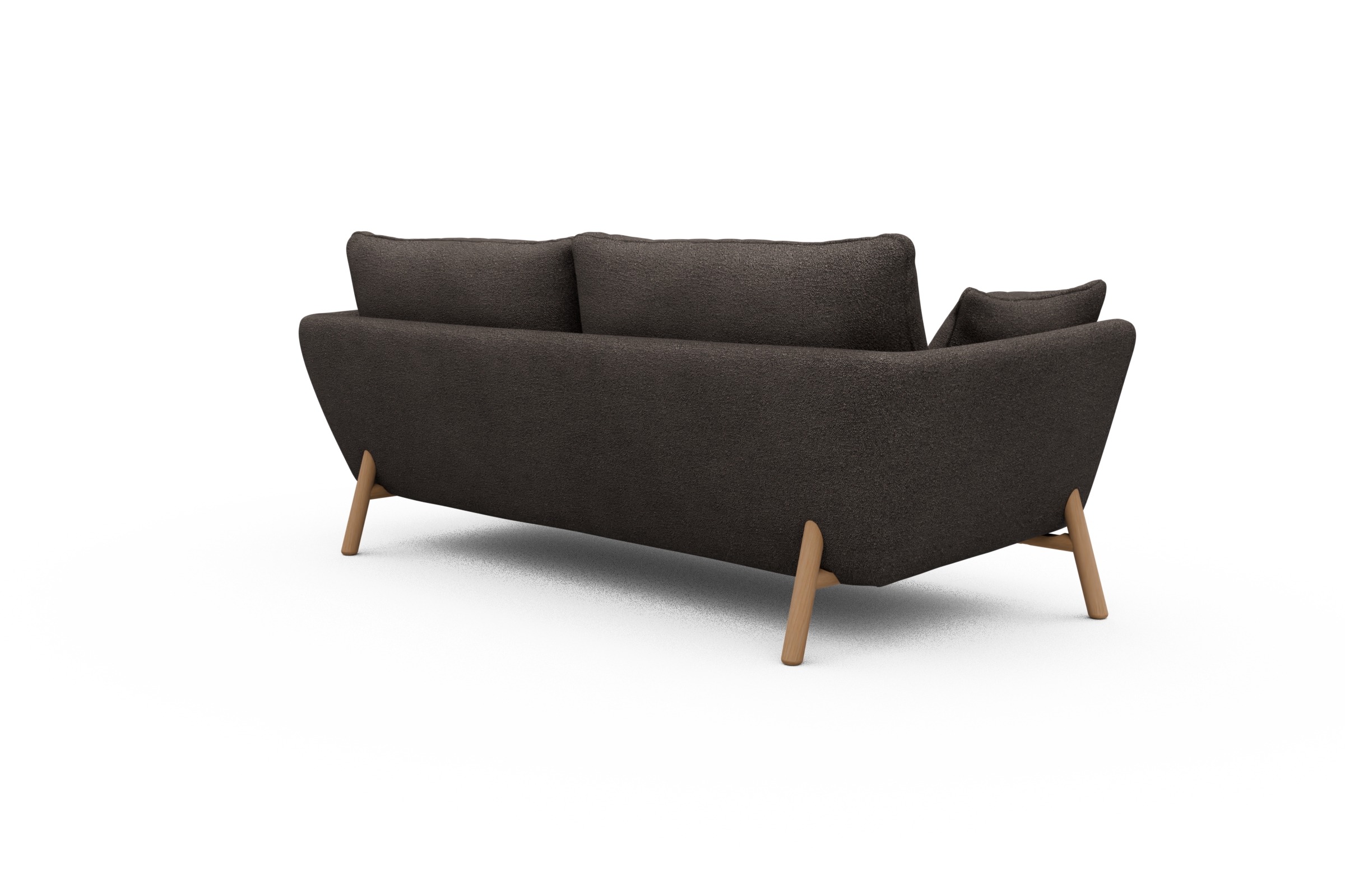 Sofa Emil 3-Sitzer Beinfarbe Eiche Natur Boucle-Taupe