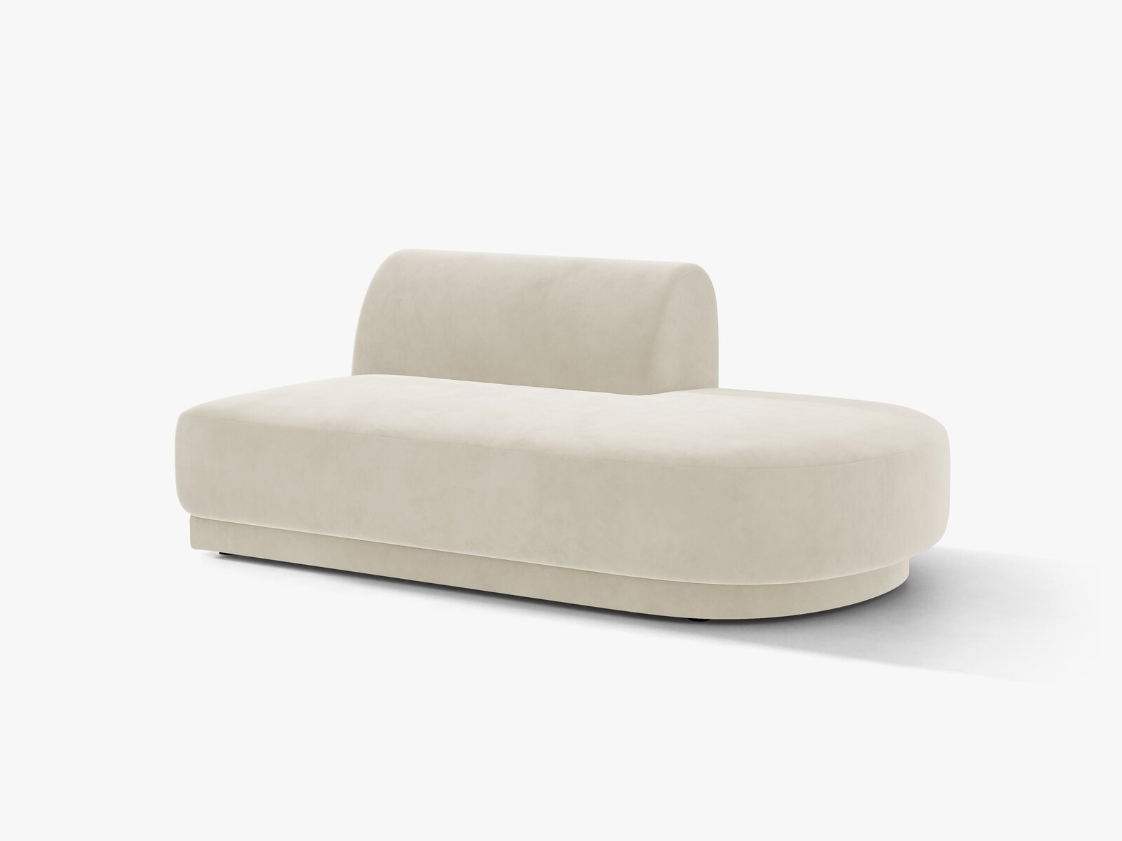 Micadoni 2-Sitzer Sitzmodul offen Miley Rechts Samt Bluvel Helles Beige