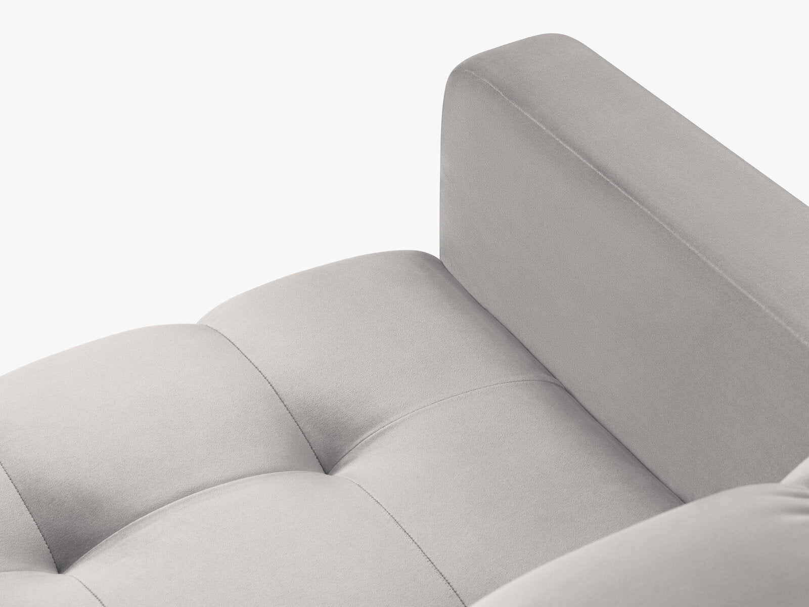 Micadoni Symmetrisches Ecksofa Mamaia 6-Sitzer Samt Bluvel Silber schwarze Beine