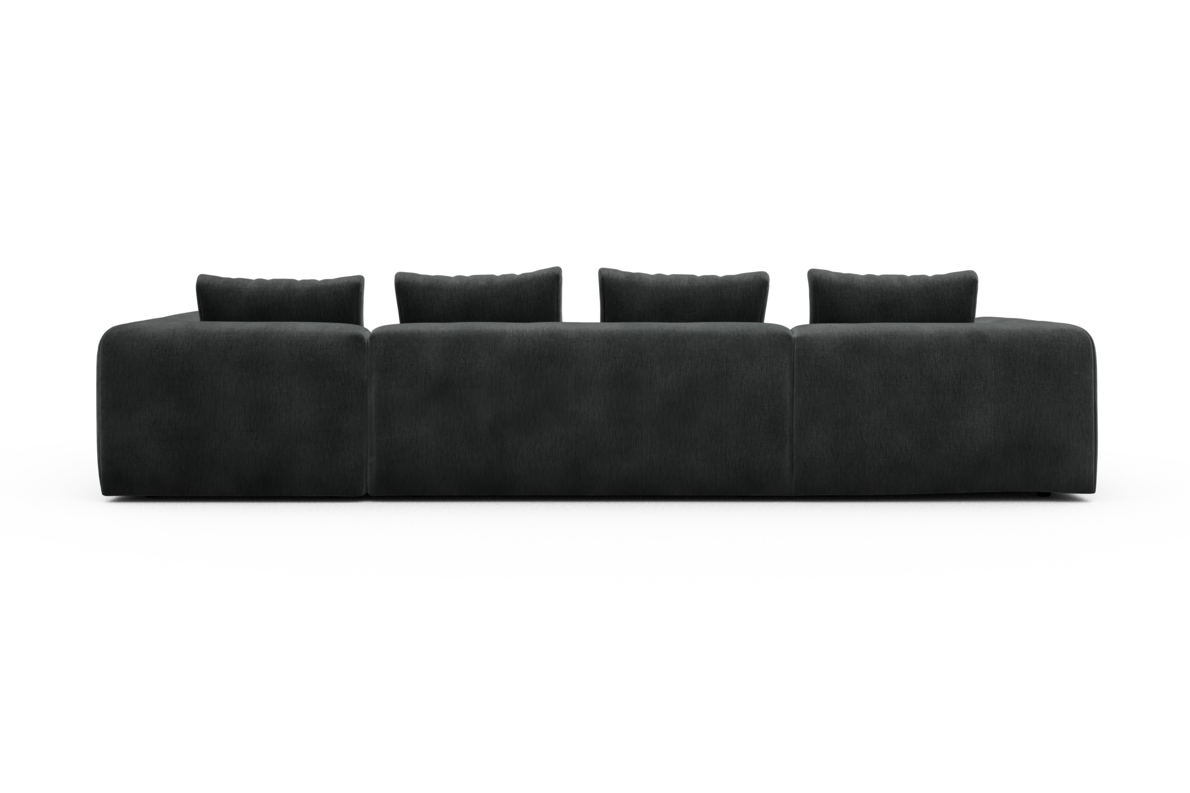 Wohnlandschaft Fred Chaiselongue links mit 2-Sitzer und lange Armlehne rechts Smooth-Deep-Warm-Grey