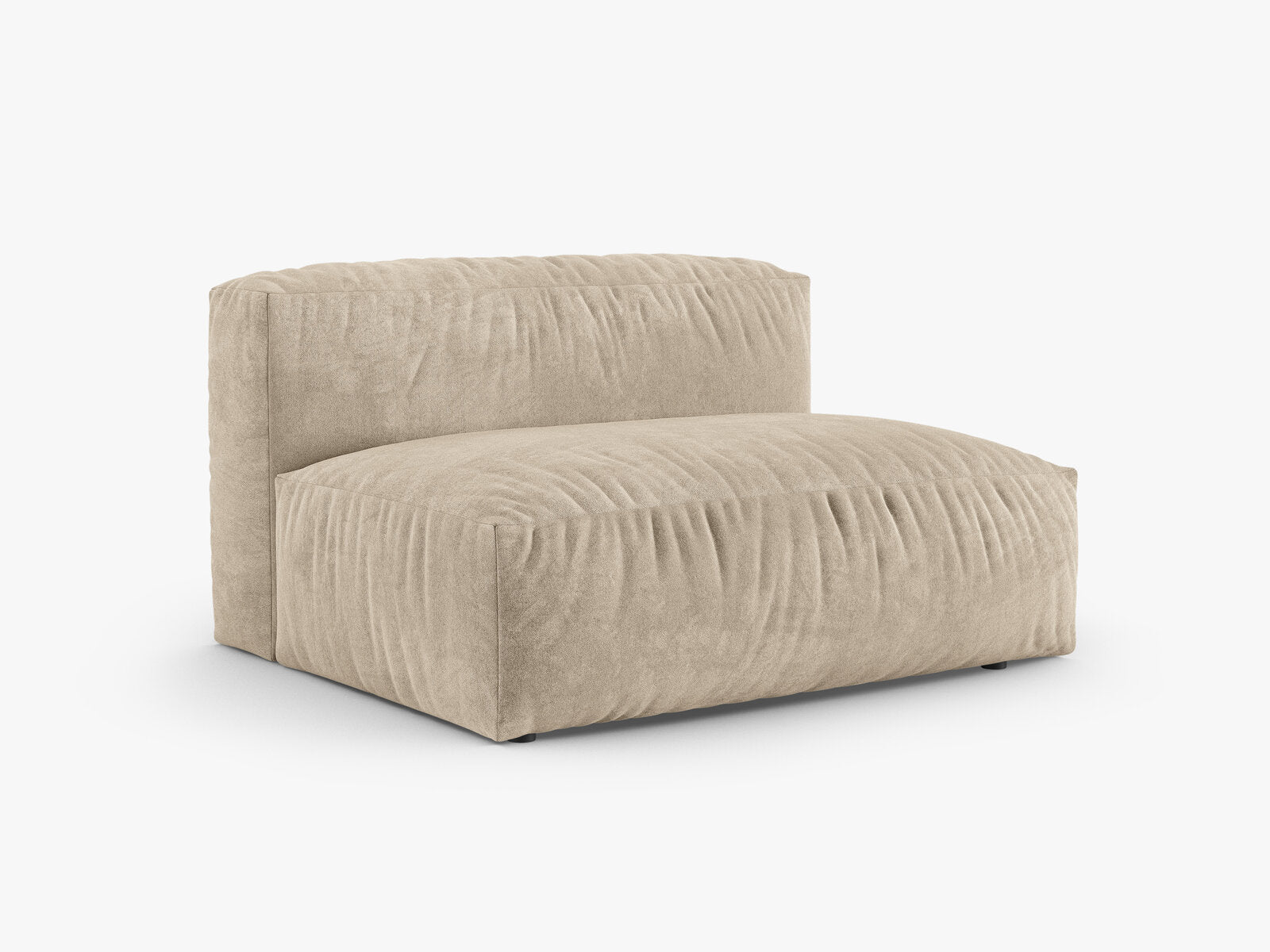 Micadoni Eckmodul mit Armlehne Martina 1-Sitzer Groß 90cm Sitztiefe Rechts Samt Vogue Helles Beige