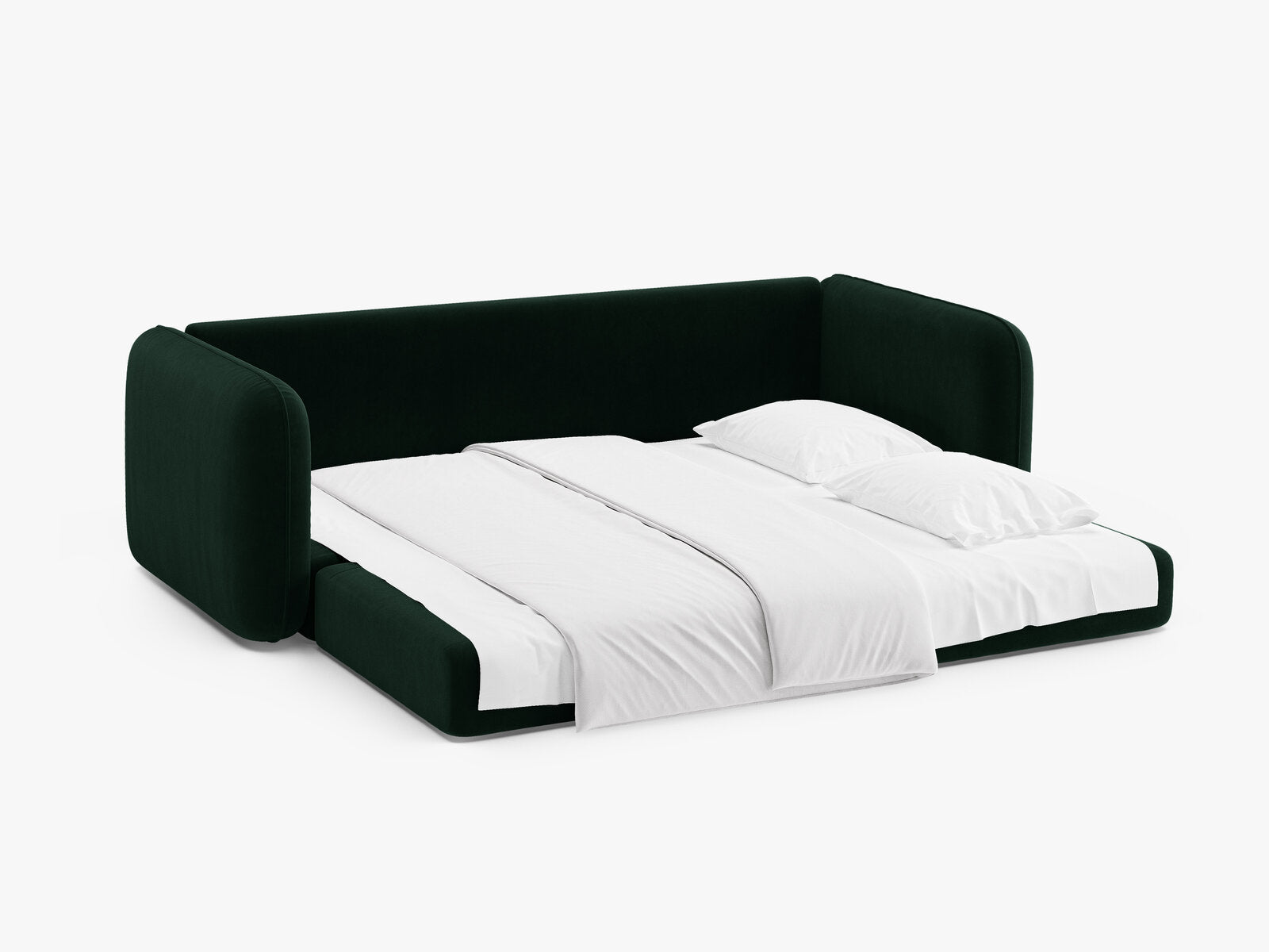 Micadoni Sofa mit Schlaffunktion Dormi 3-Sitzer Samt Salvador Flaschengrün