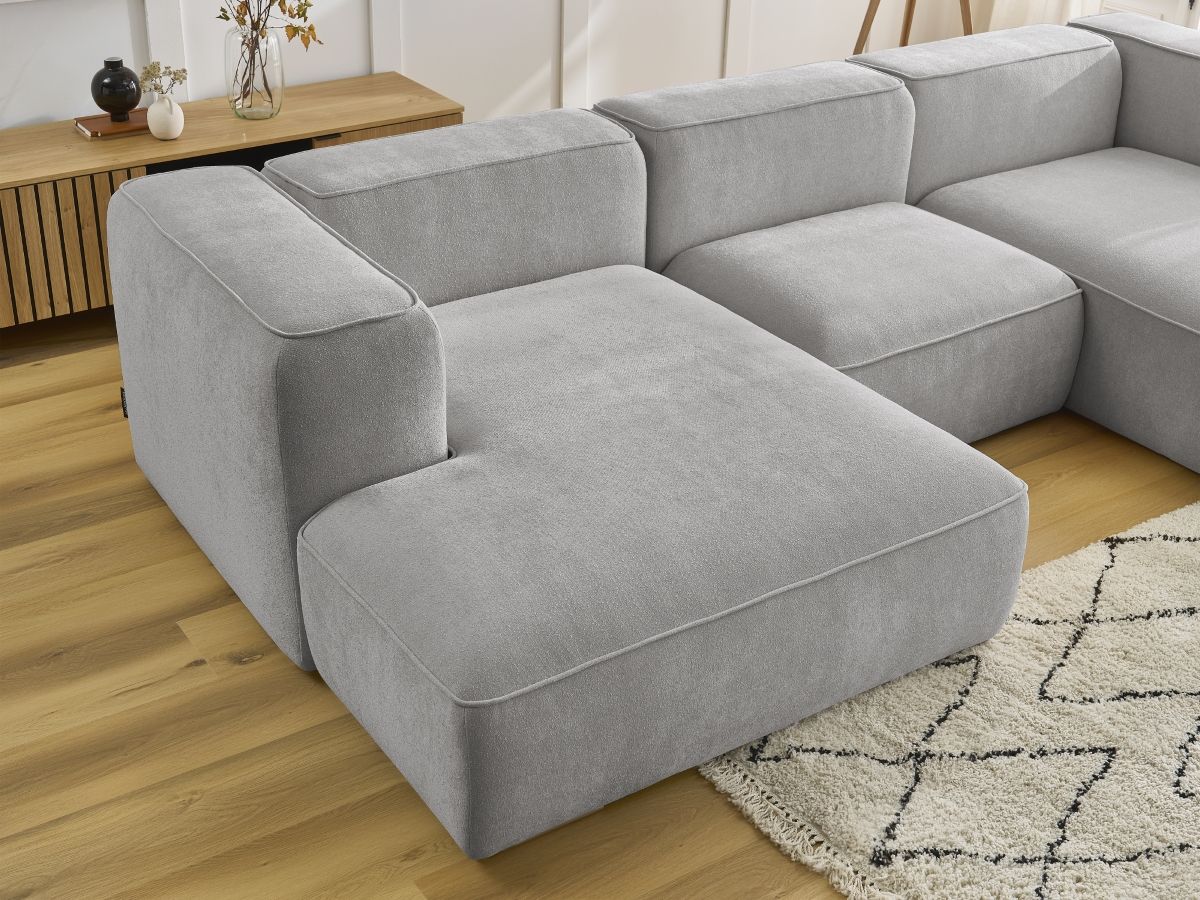 Bobochic Zephyr Wohnlandschaft Strukturstoff Hellgrau