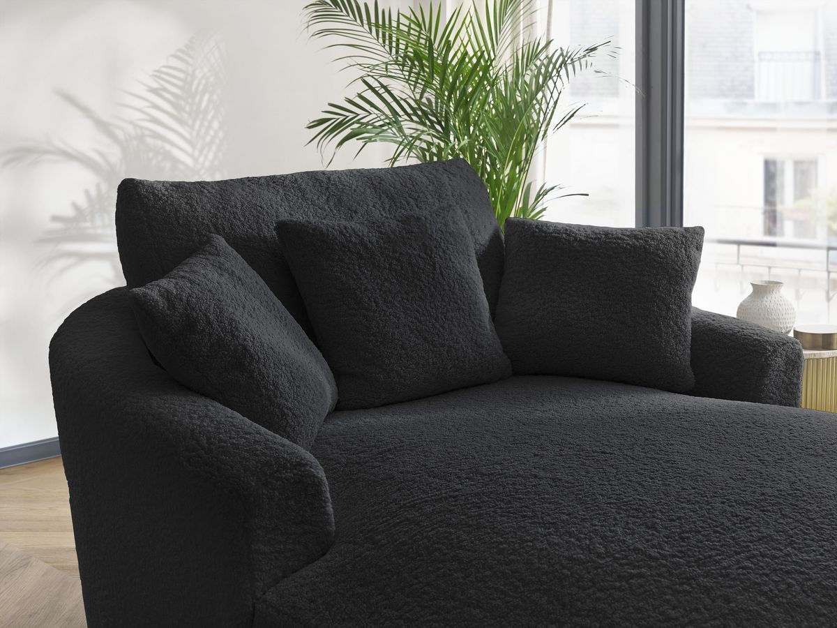 Bobochic Belem Méridienne-Modul Bouclé-Stoff Schwarz