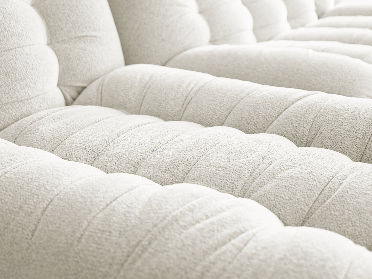 Bobochic Serena Sofa 4-Sitzer Melange-Stoff Weiß