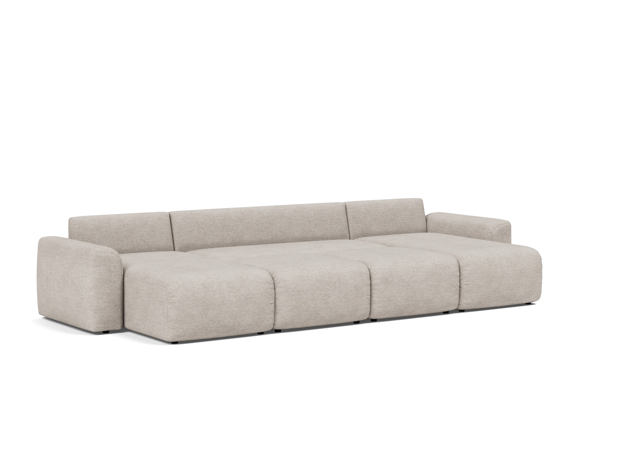 Schlafsofa Norum U-Form mit Chunky-Armlehnen Chenille Yuveno 471-Sand
