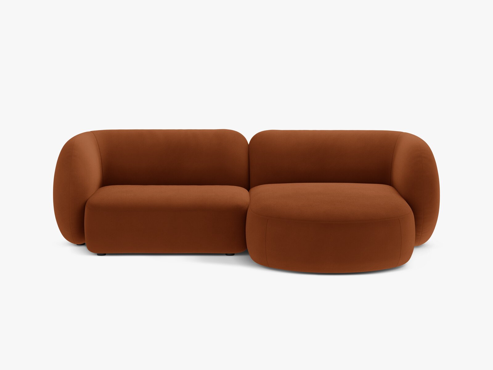 Micadoni Ecksofa Kate 2-Sitzer Rechts Samt Terrakotta
