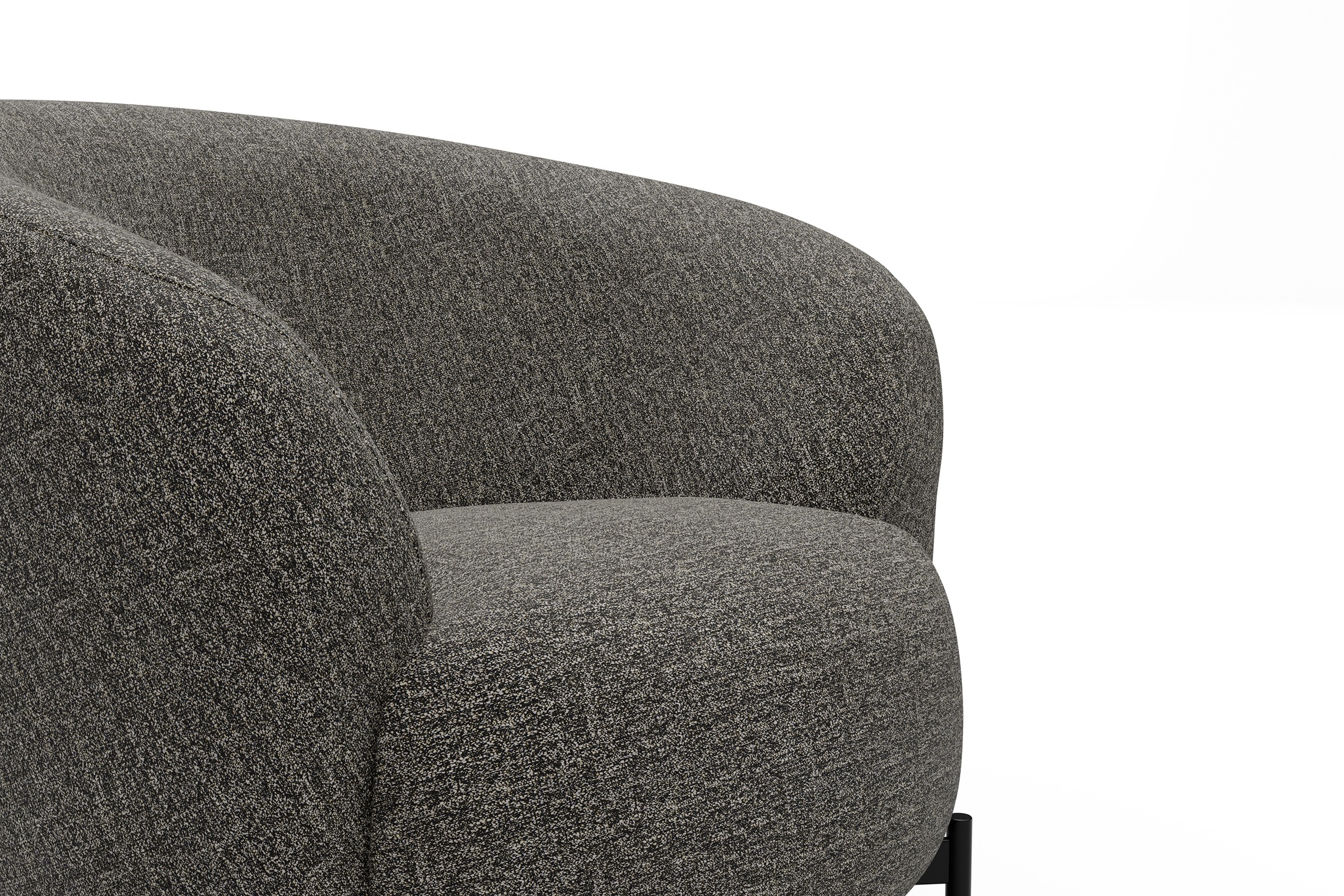 Sessel Ronda X-Metallgestell Schwarz Carreno-Sepie-Brown
