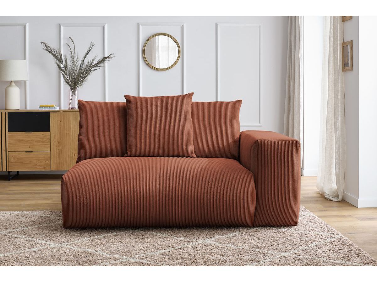 Bobochic Voltaire Sofamodul 2-Sitzer 178 × 100 cm Cordsamt Orange Ecke rechts