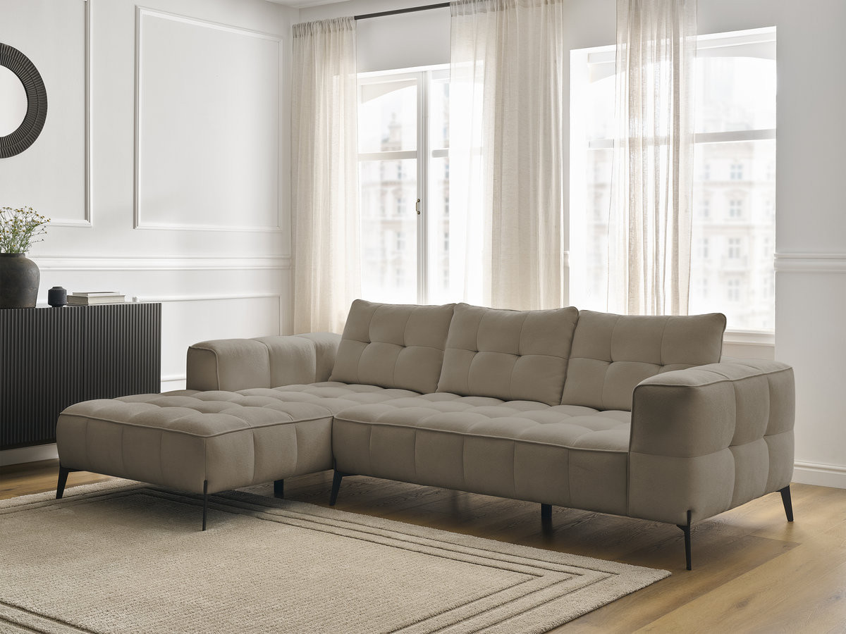 Bobochic Anis Ecksofa Strukturstoff Taupe Ecke links