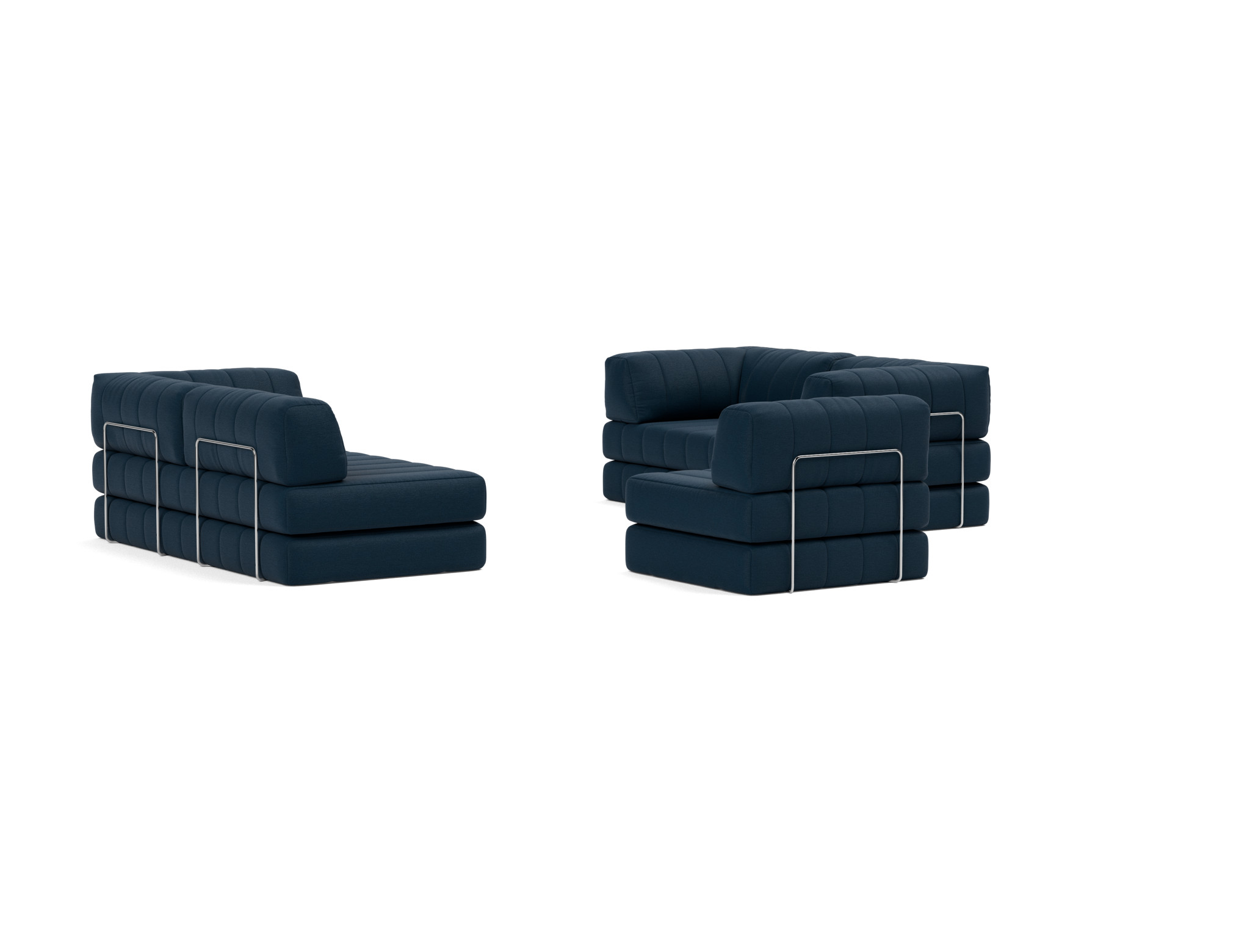Eck-Schlafsofa CozyPad mit Armlehnen Flachgewebe Mixed Dance 528-Blue