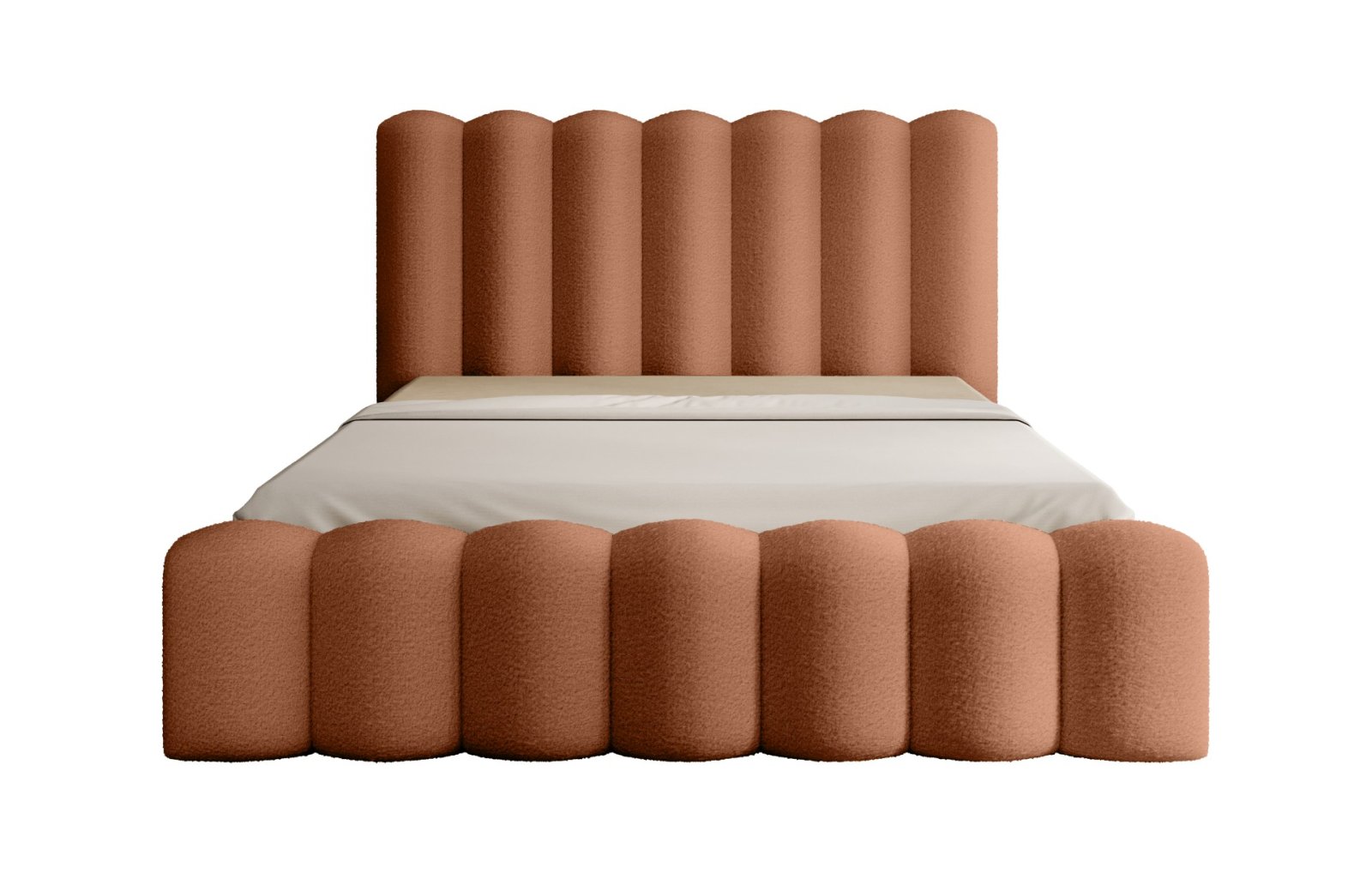 Polsterbett Laro Boucle 180x200 mit Metallrahmen Euphoria 09 Deep Terra