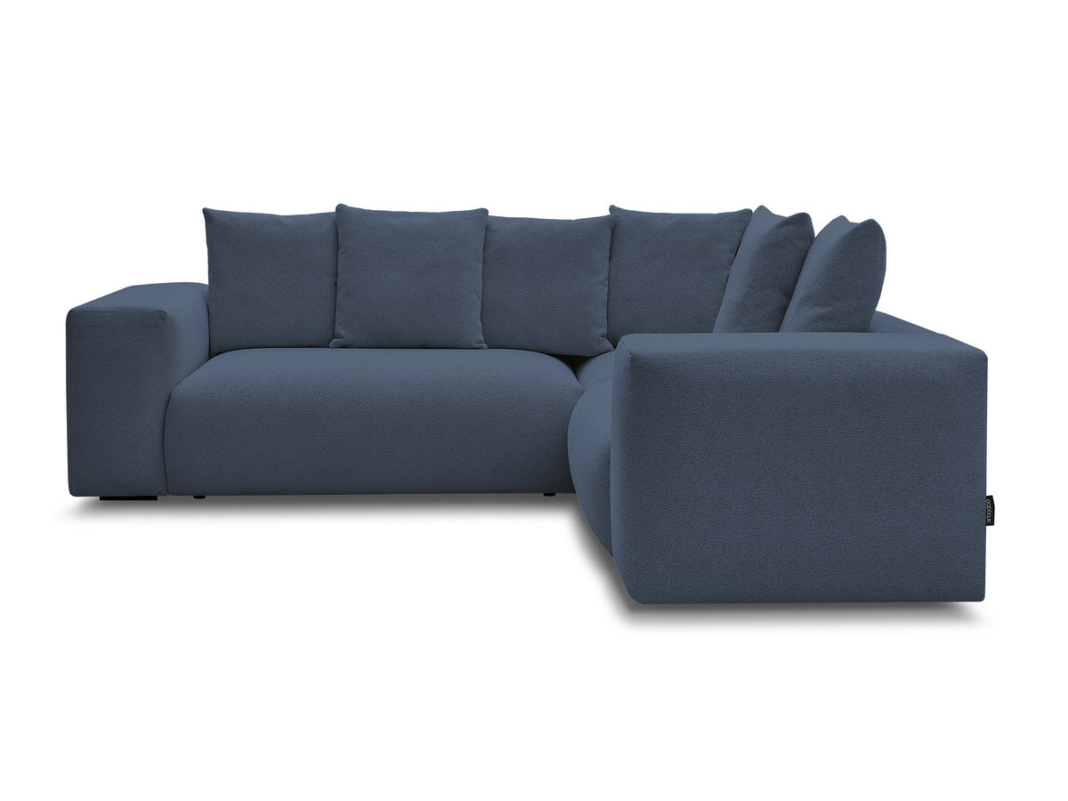Bobochic Voltaire Ecksofa 268 × 214 cm Melange-Stoff Dunkelblau Ecke rechts