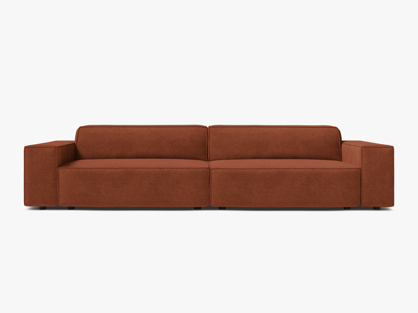 Micadoni Sofa Jodie 4-Sitzer Strukturierter Stoff Liberty Ziegel