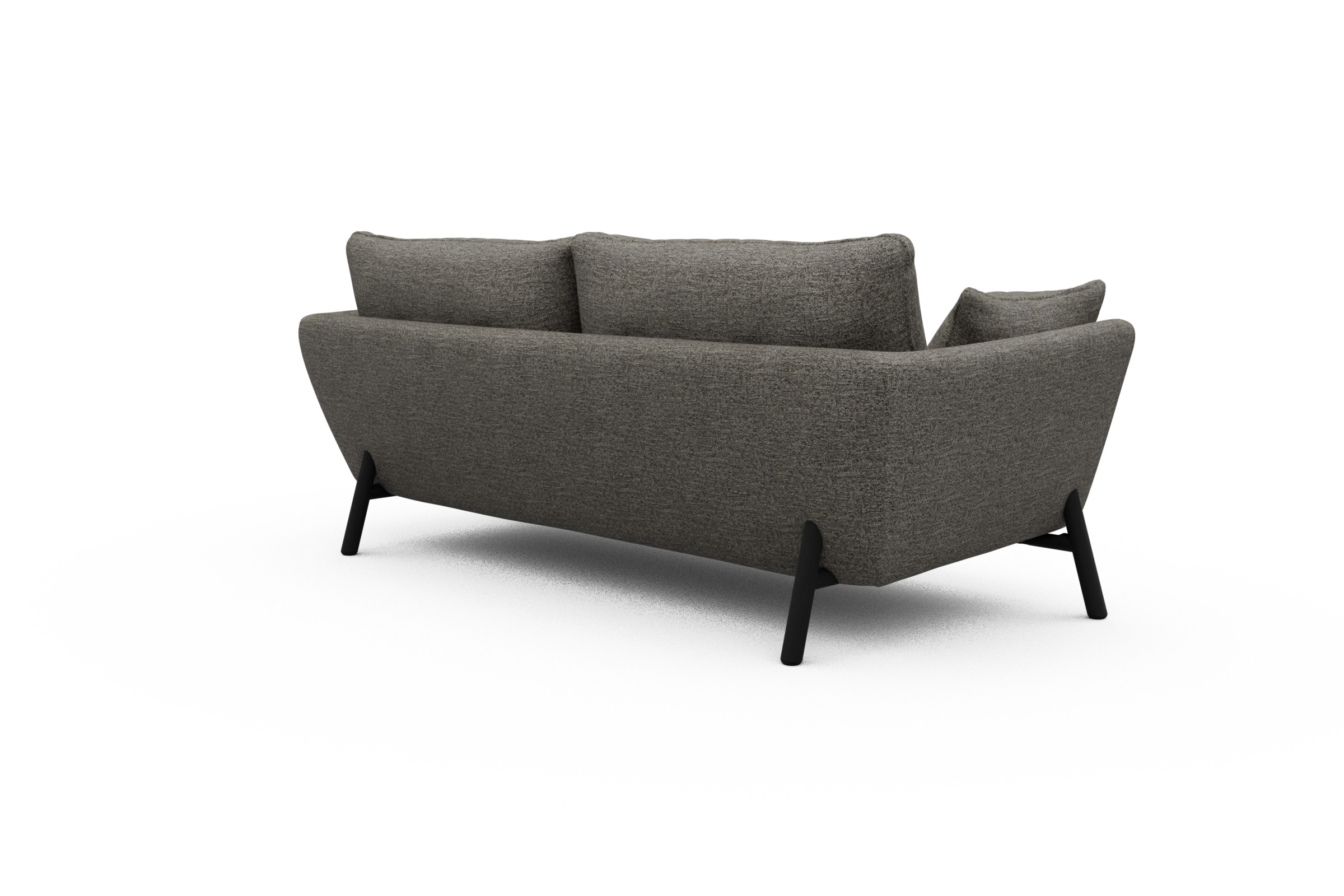 Sofa Emil 3-Sitzer Beinfarbe Eiche Schwarz Carreno-Sepie-Brown
