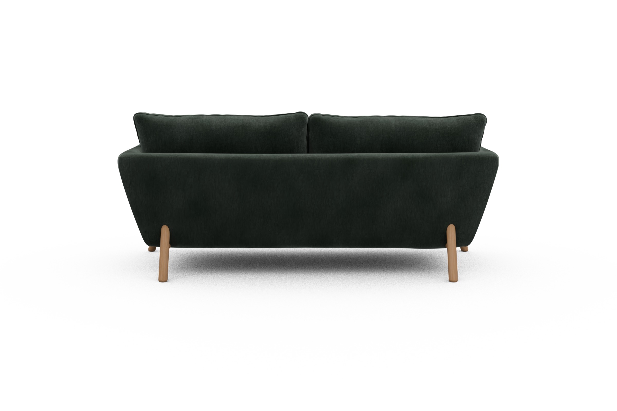 Sofa Emil 2-Sitzer Beinfarbe Eiche Natur Smooth-Laurel-Green