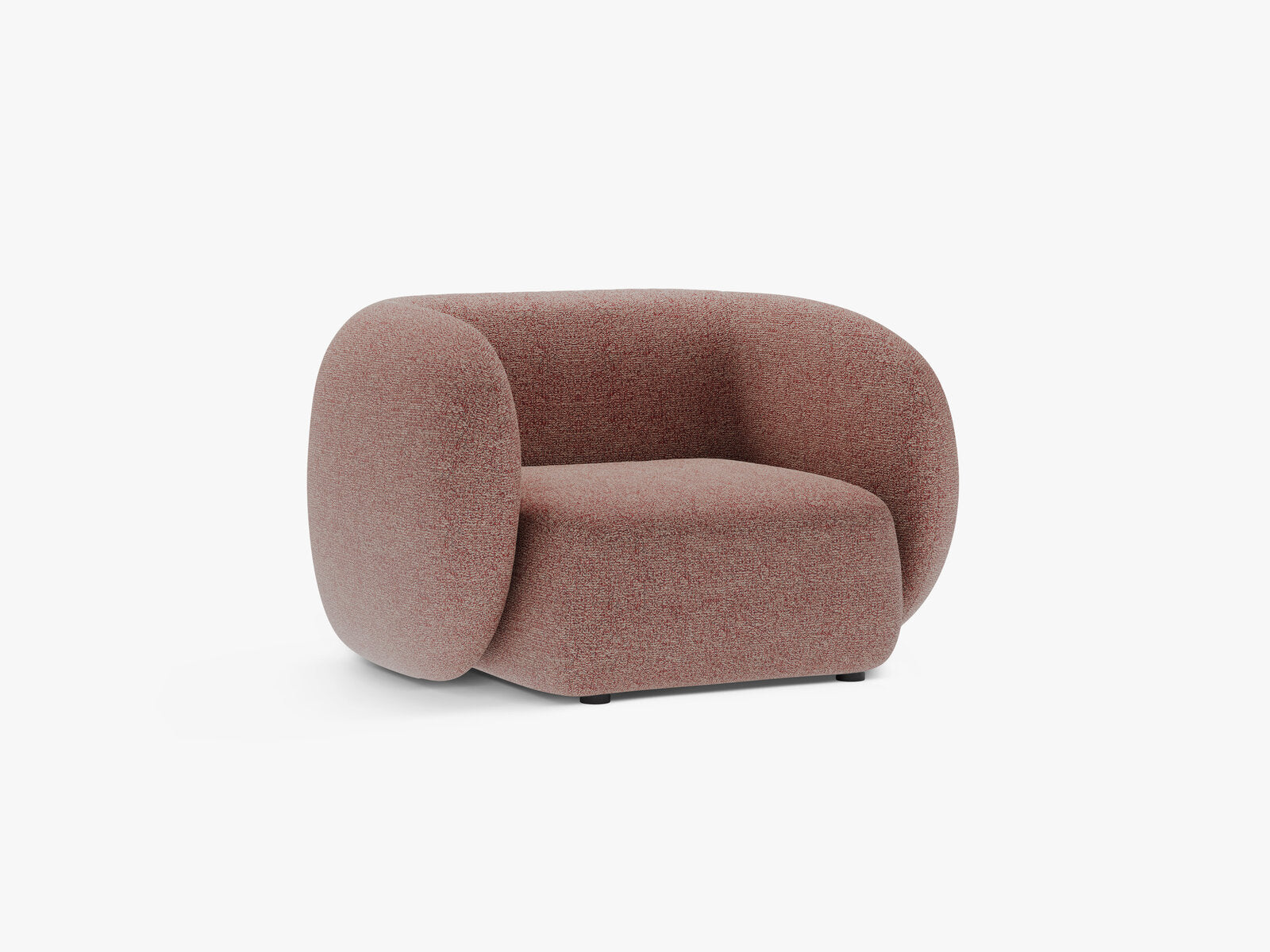 Micadoni Sessel Kate 1-Sitzer Strukturierter Stoff Puente Rosa Melange