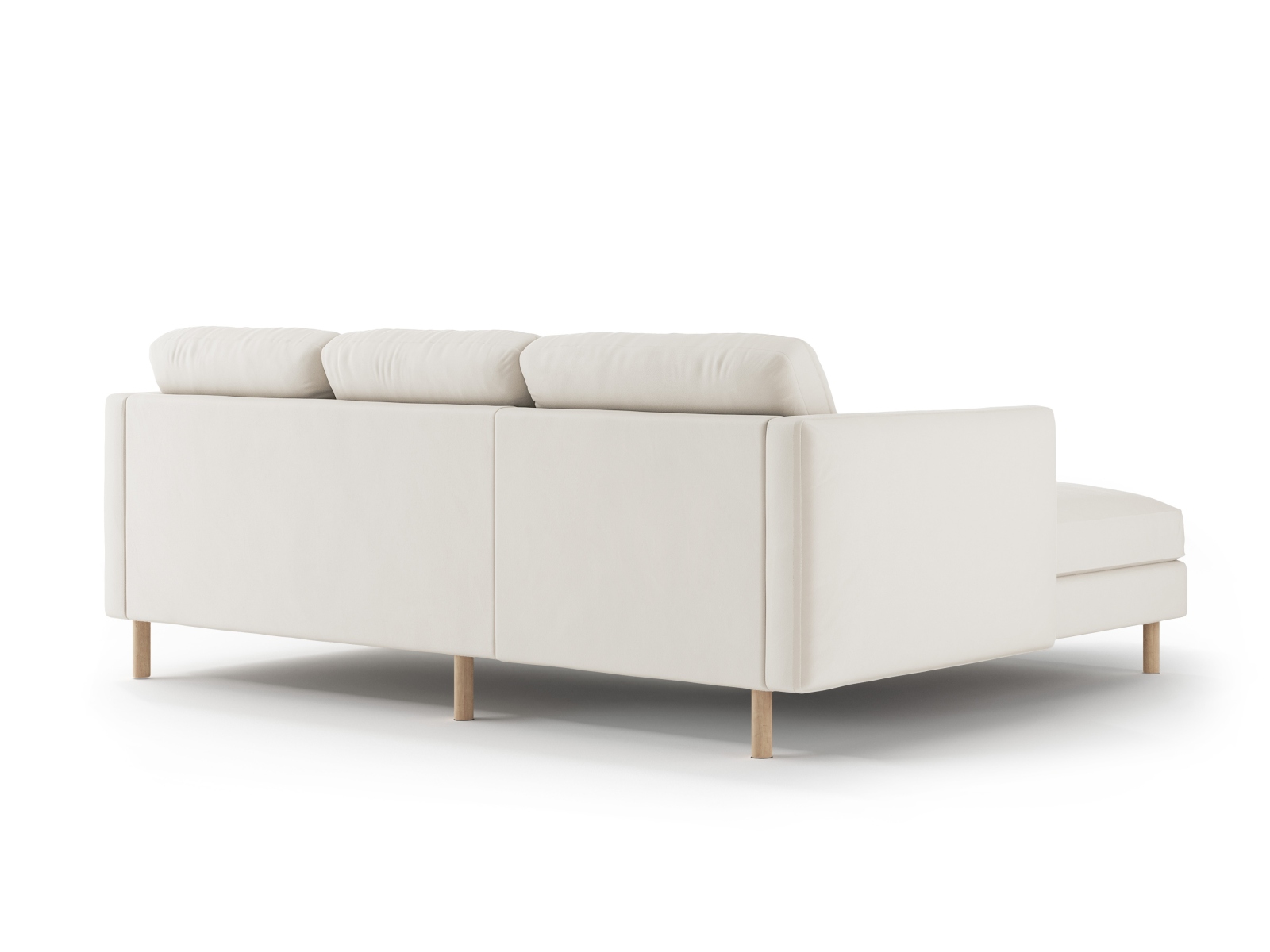 Micadoni Ecksofa Eden 3-Sitzer Links Samt Beige