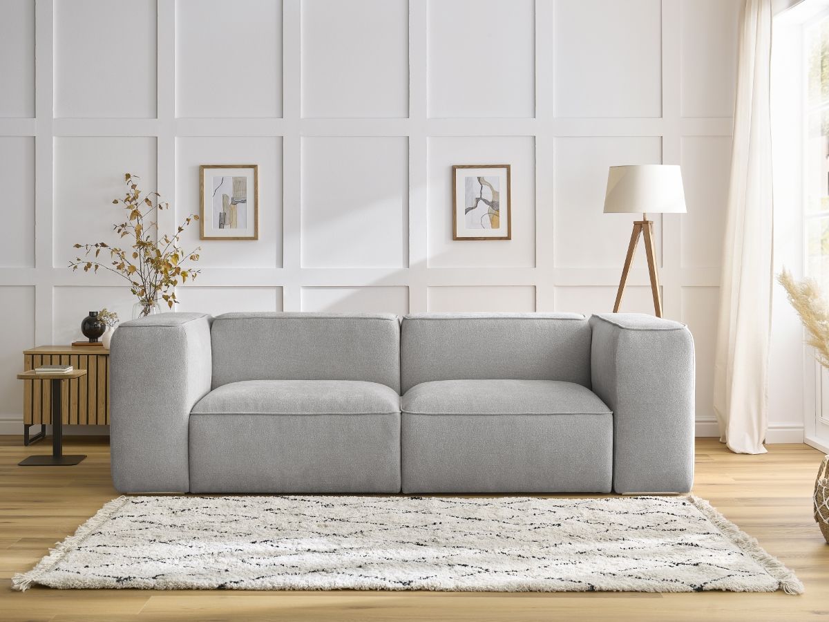 Bobochic Zephyr Sofa 2-Sitzer Strukturstoff Hellgrau