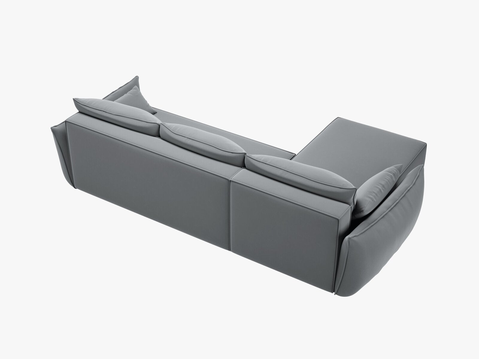 Micadoni Kaelle Ecksofa 4-Sitzer mit Schlaffunktion Rechts Samt Bluvel Grau