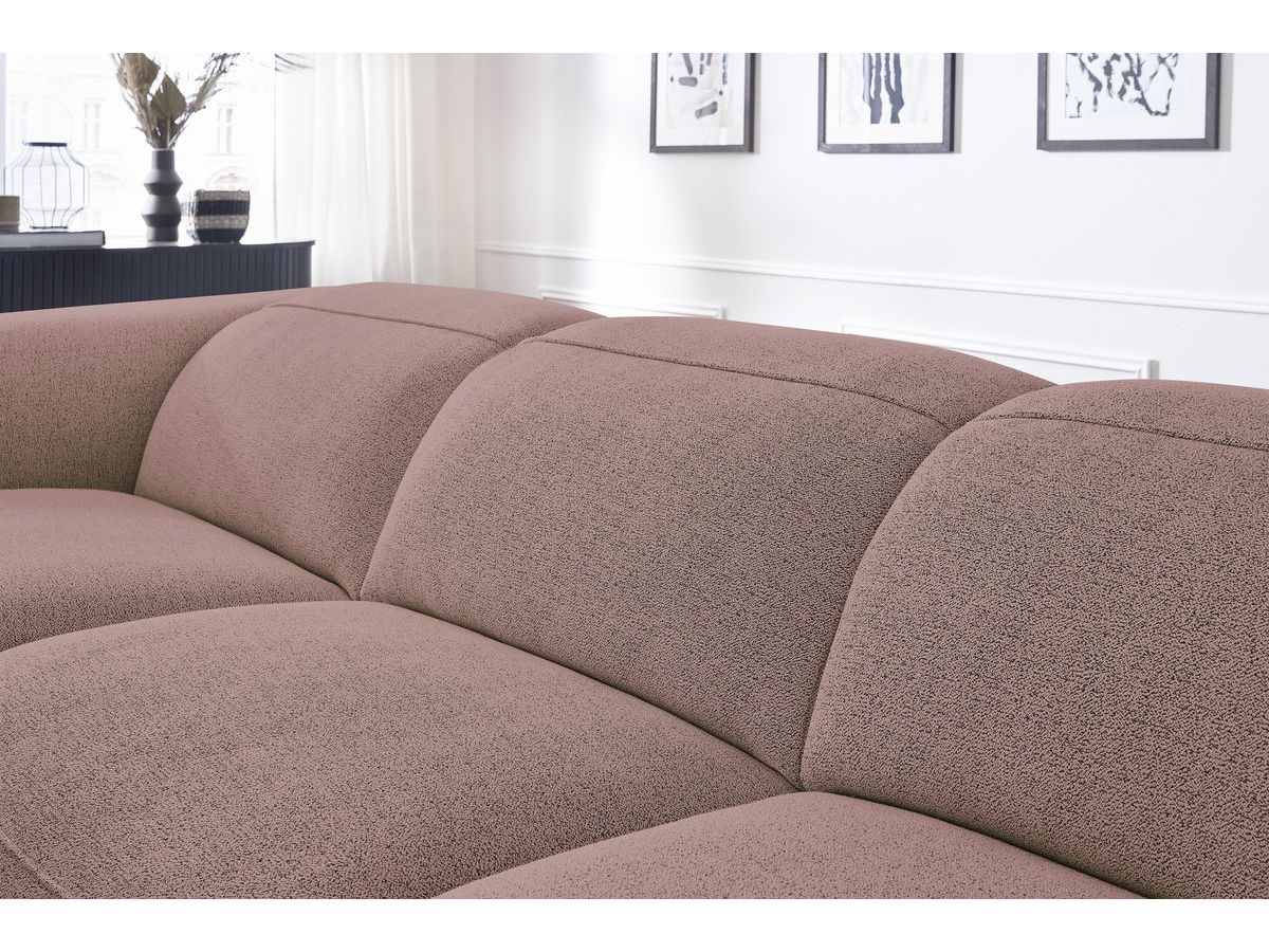 Bobochic William Ecksofa Melange-Stoff Rosa Ecke links