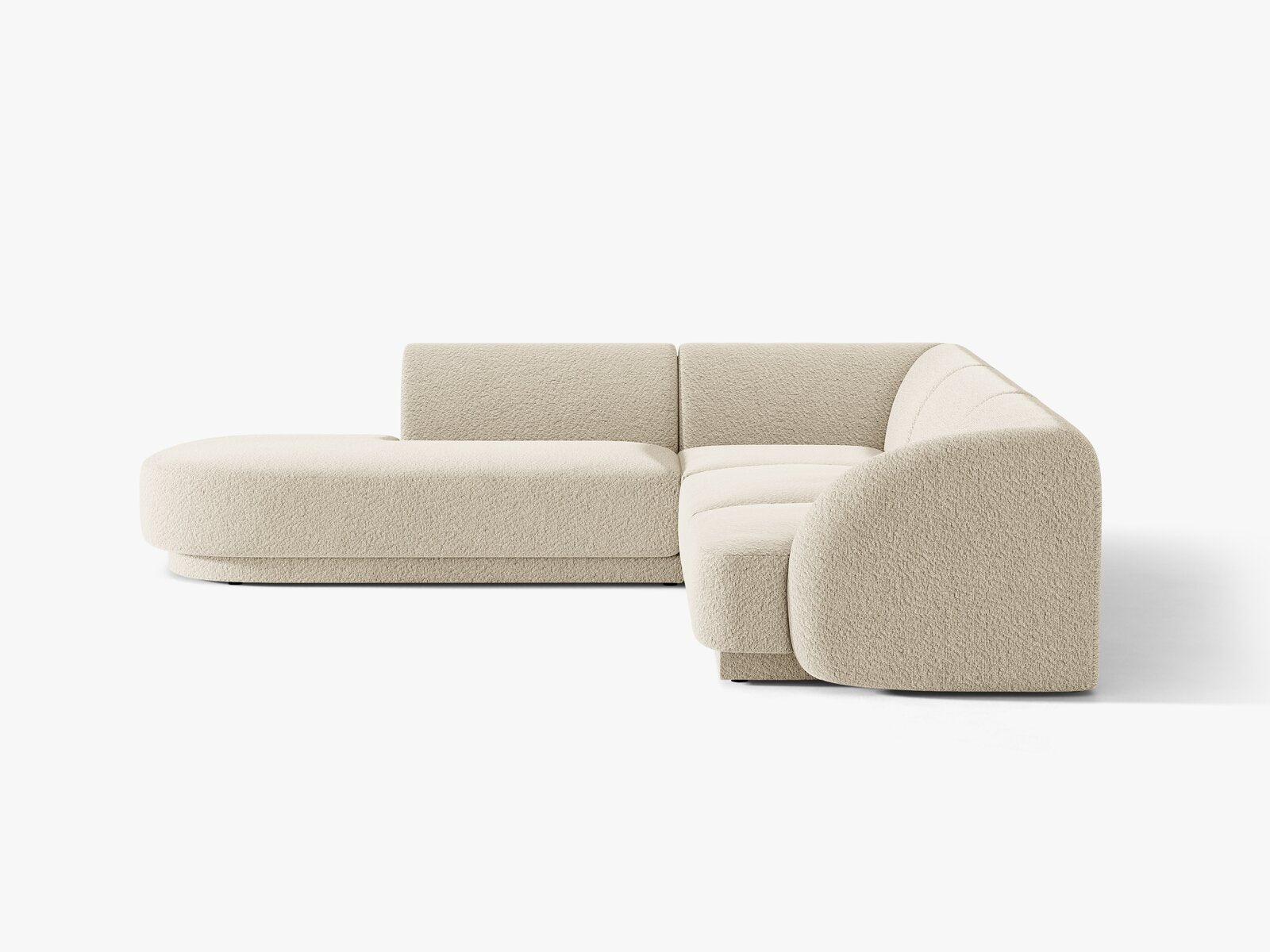 Micadoni Ecksofa Miley 6-Sitzer Links Boucle Baloo Beige