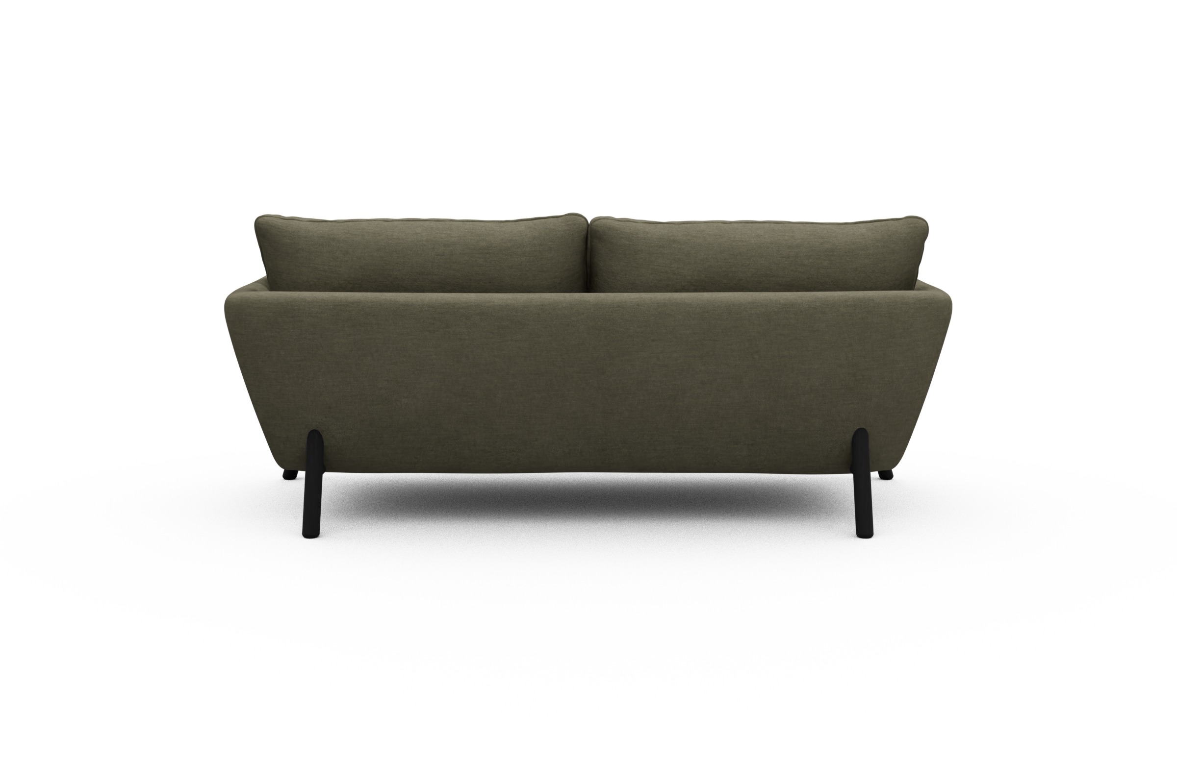 Sofa Emil 2-Sitzer Beinfarbe Eiche Schwarz Vivus-Dusty-Olive