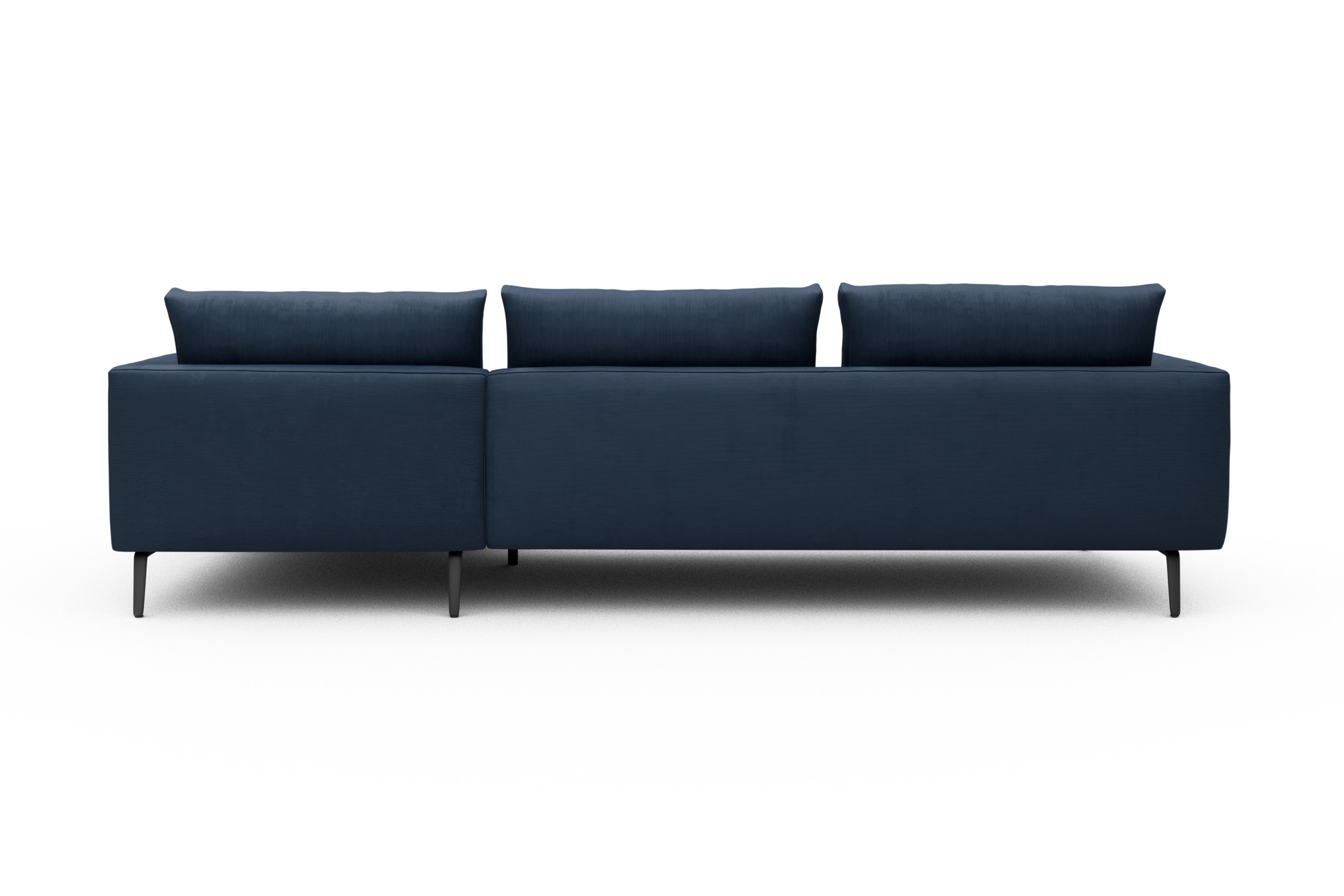 Ecksofa Karl Chaiselongue rechts mit 2,5-Sitzer Cordufine-Royal-Blue