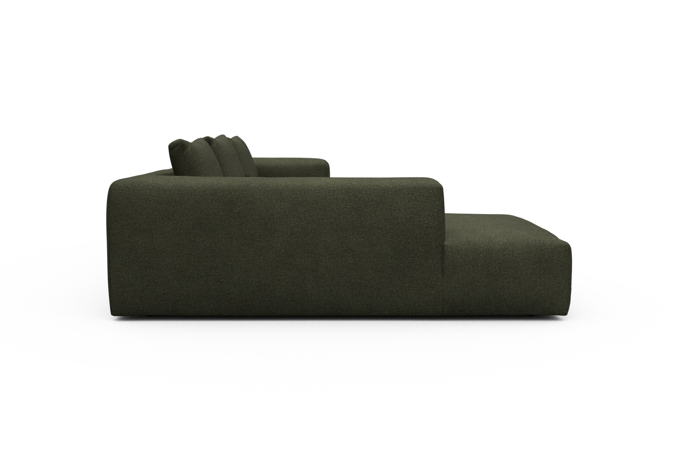 Ecksofa Fred Relax-Ecke links mit 2,5-Sitzer Boucle-Forest-Green