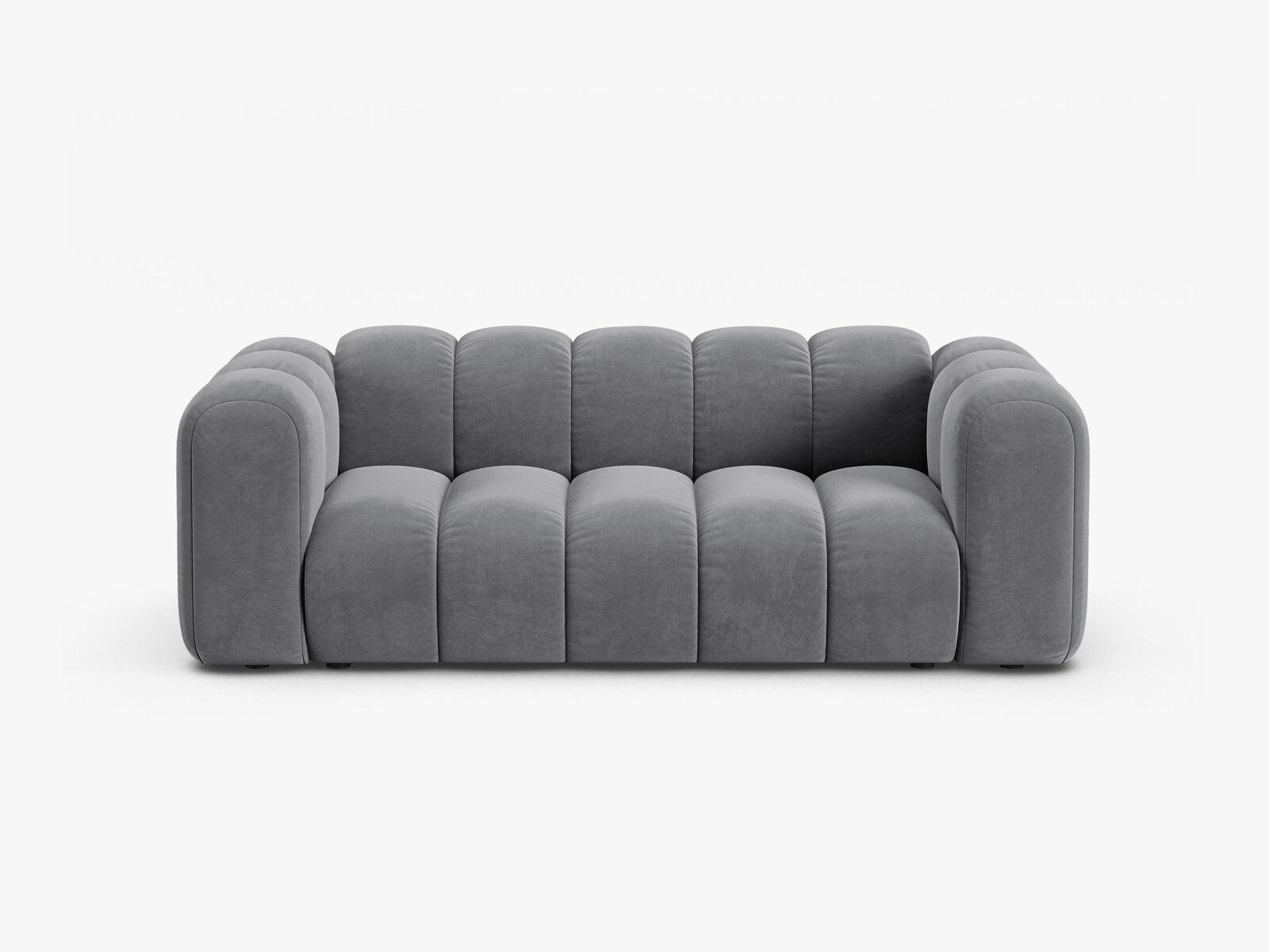 Micadoni Sofa Lupine 2-Sitzer Samt Salvador Grau