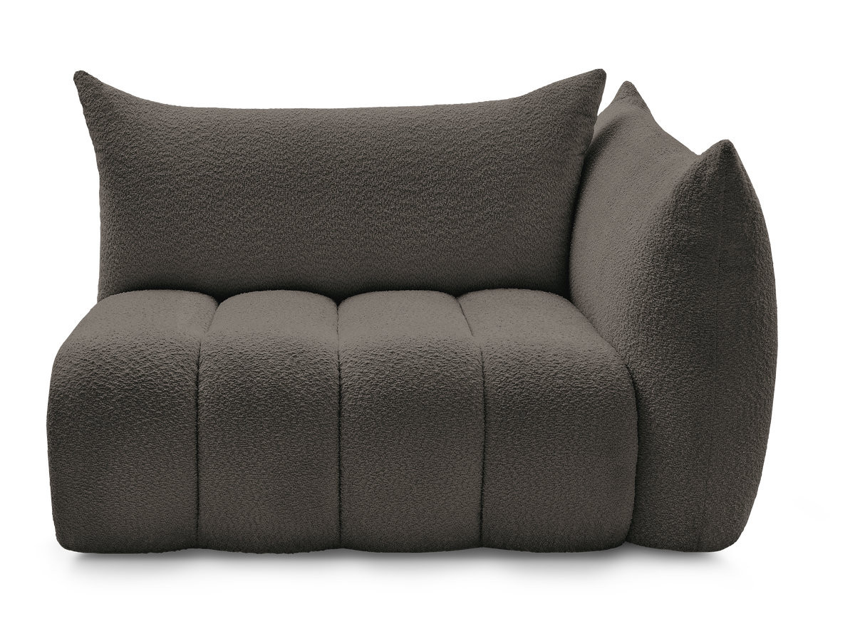 Bobochic Azra Sofamodul 2-Sitzer 143 × 112 cm Bouclé-Stoff Braun Ecke rechts