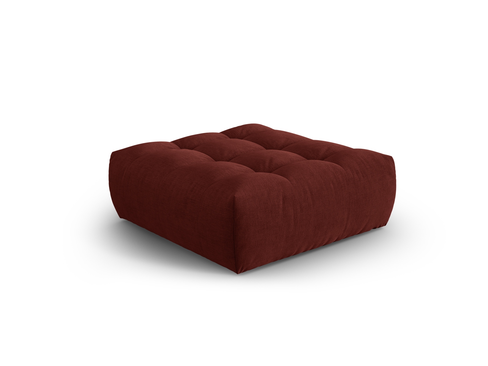 Micadoni Hocker Bloom 1-Sitzer Strukturierter Stoff Rot