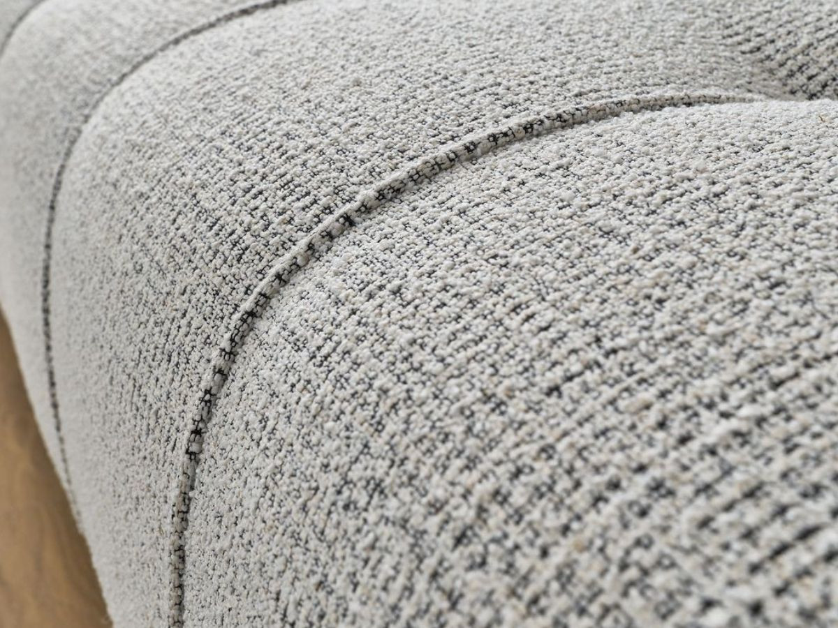 Bobochic Arsene Ecksofa mit Schlaffunktion und Bettkasten 277 × 200 cm Melange-Stoff Hellgrau Ecke rechts