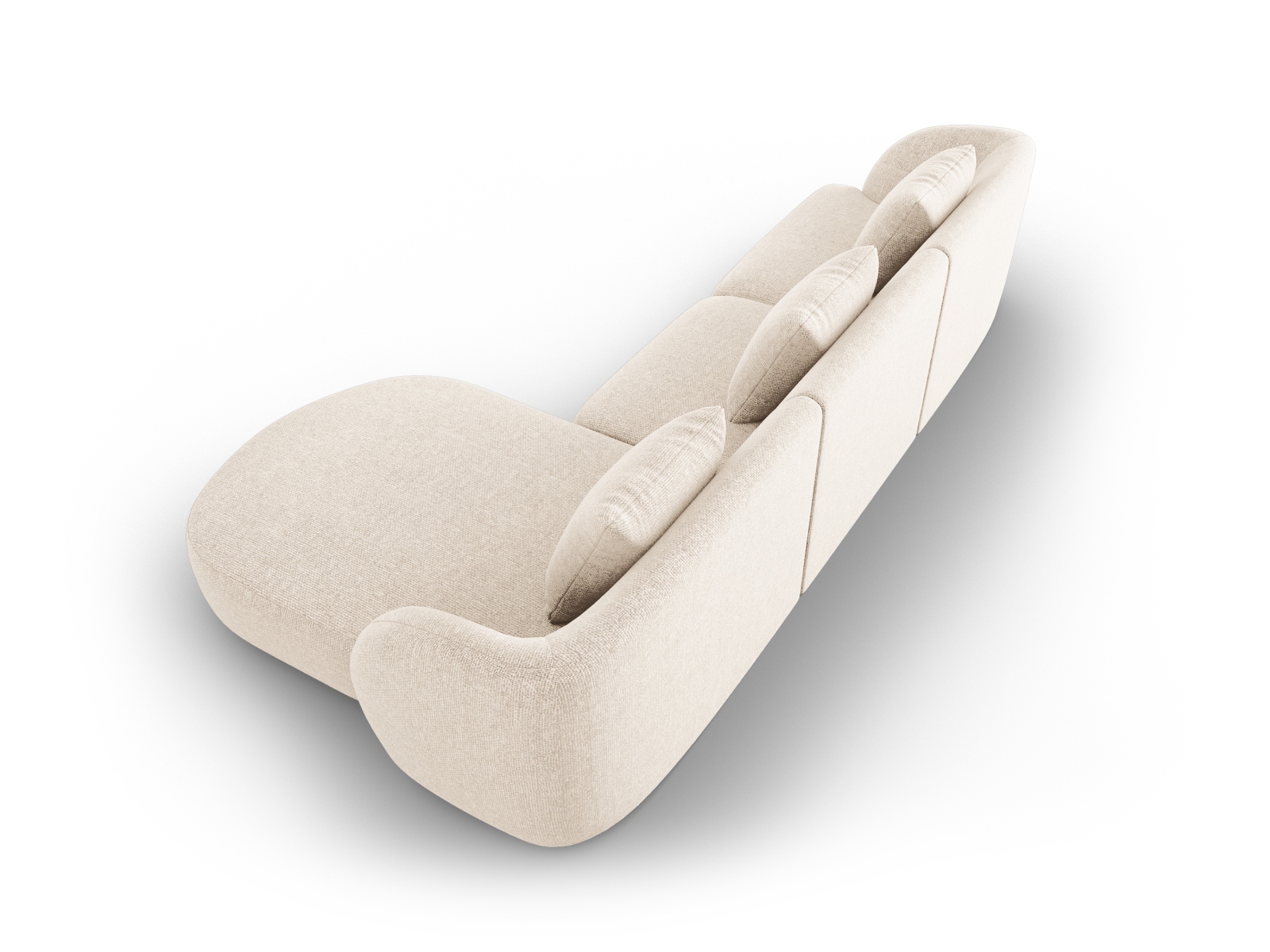 Cosmopolitan Design Ecksofa Tulum 4-Sitzer Chenille Eden Helles Beige Rechts