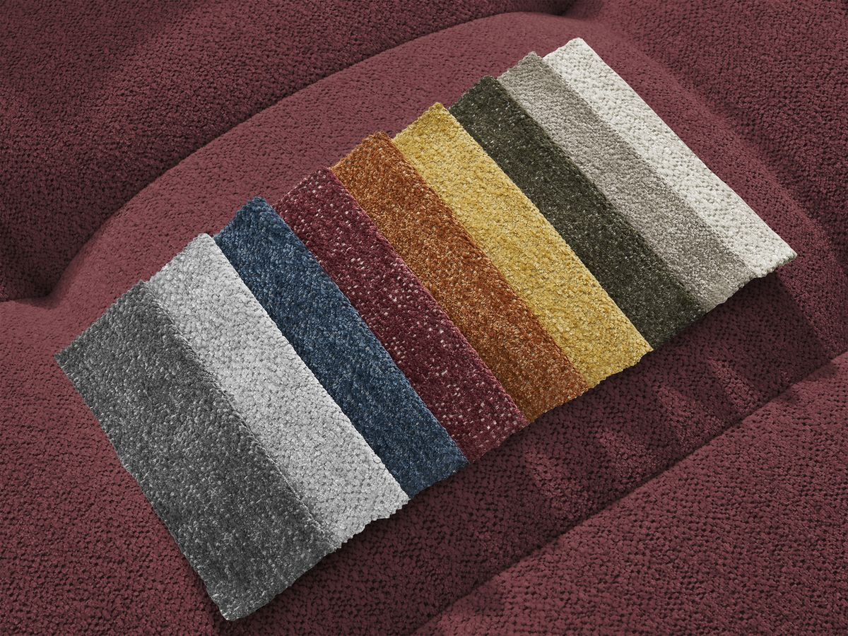 Bobochic Roxelane Ecksofa mit Schlaffunktion und Bettkasten 258 × 150 cm Melange-Stoff Rot Ecke links