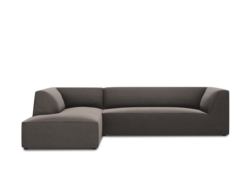 Cosmopolitan Design Ecksofa Siena 4-Sitzer Samt Salvador Dunkelgrau Links