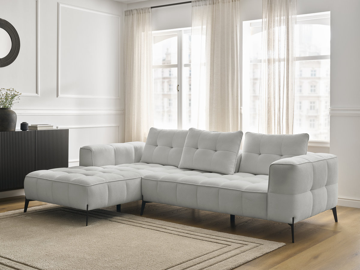 Bobochic Anis Ecksofa Strukturstoff Hellgrau Ecke links