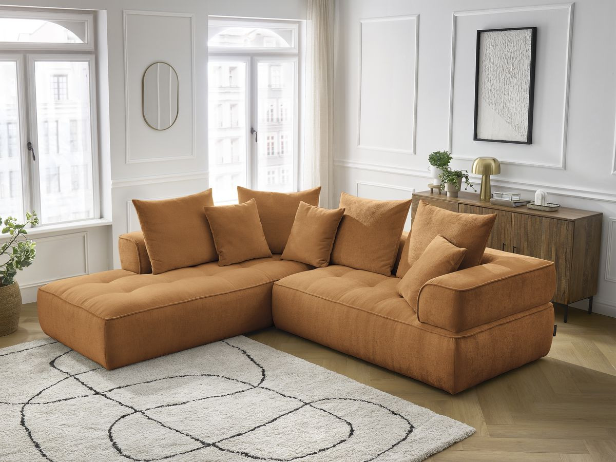 Bobochic Whesley Ecksofa Stoff Gelb Ecke links
