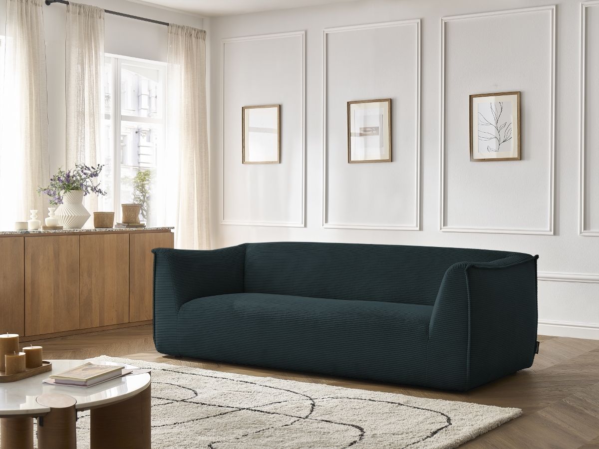 Bobochic Giorgia Sofa 3-Sitzer Cordsamt Dunkelblau