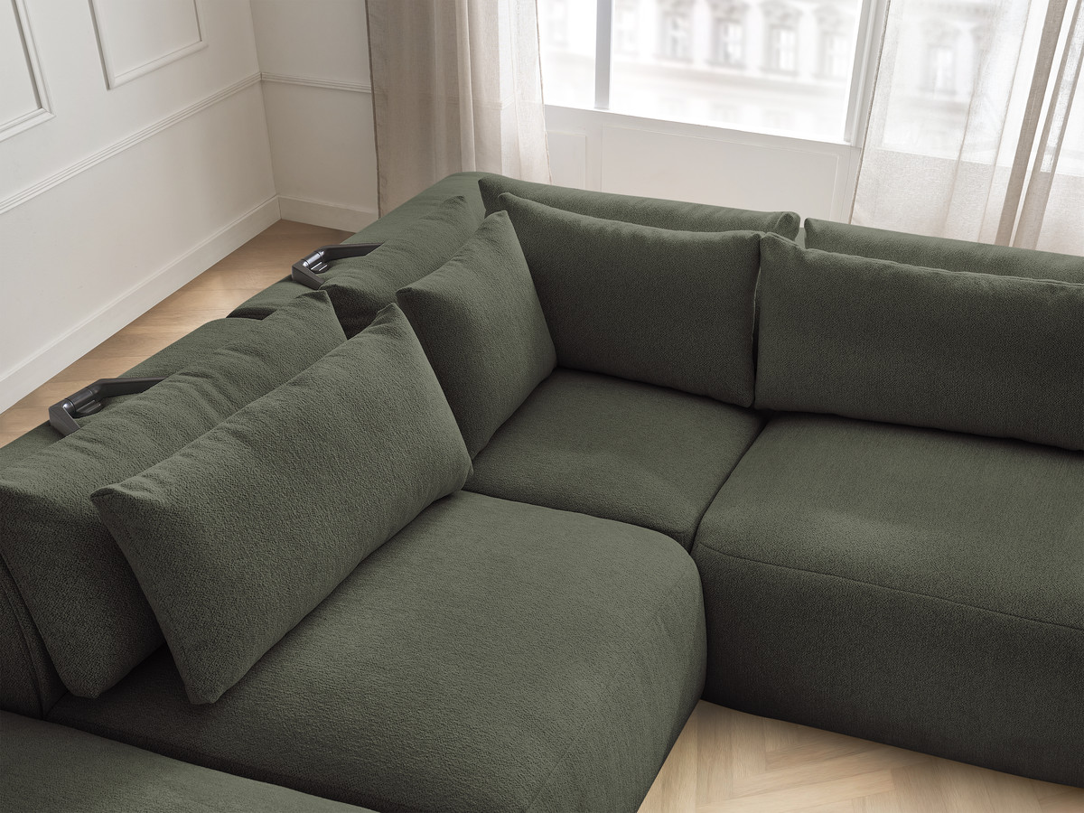 Bobochic Jana Ecksofa Melange-Stoff Grün