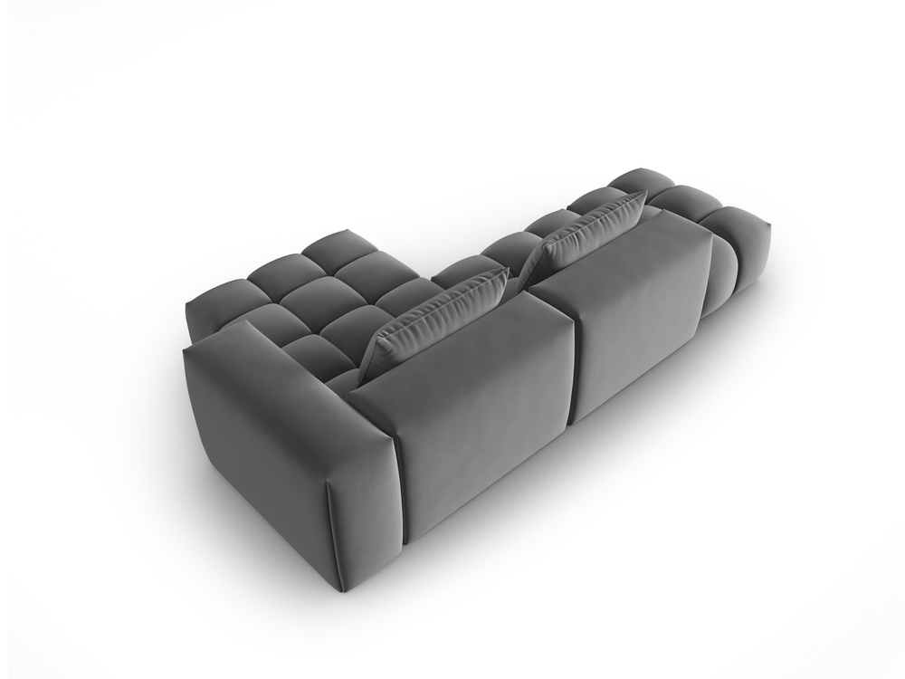 Cosmopolitan Design Ecksofa Verona 4-Sitzer offen Samt Casino Anthrazit Rechts