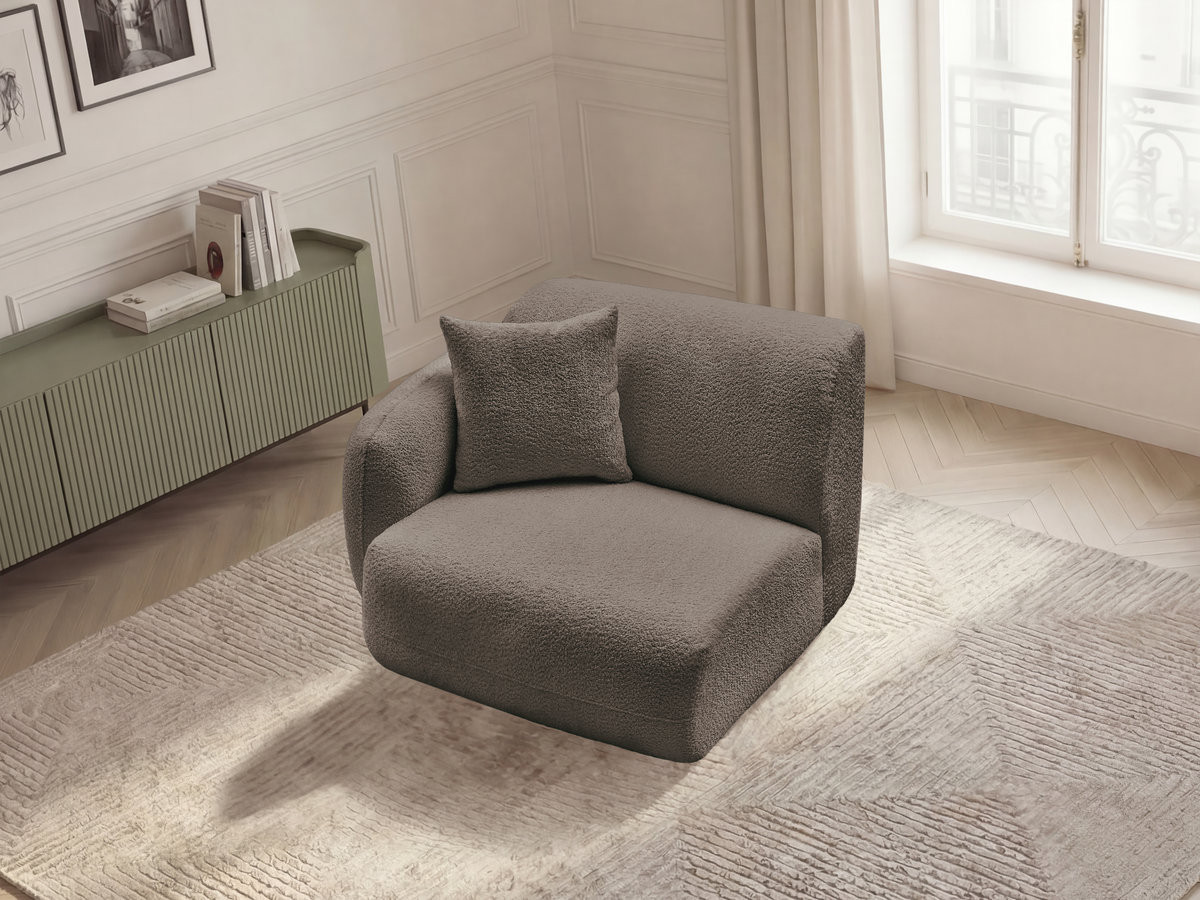 Bobochic Anda Sofamodul 1-Sitzer 104 × 103 cm Chenille Taupe Ecke links