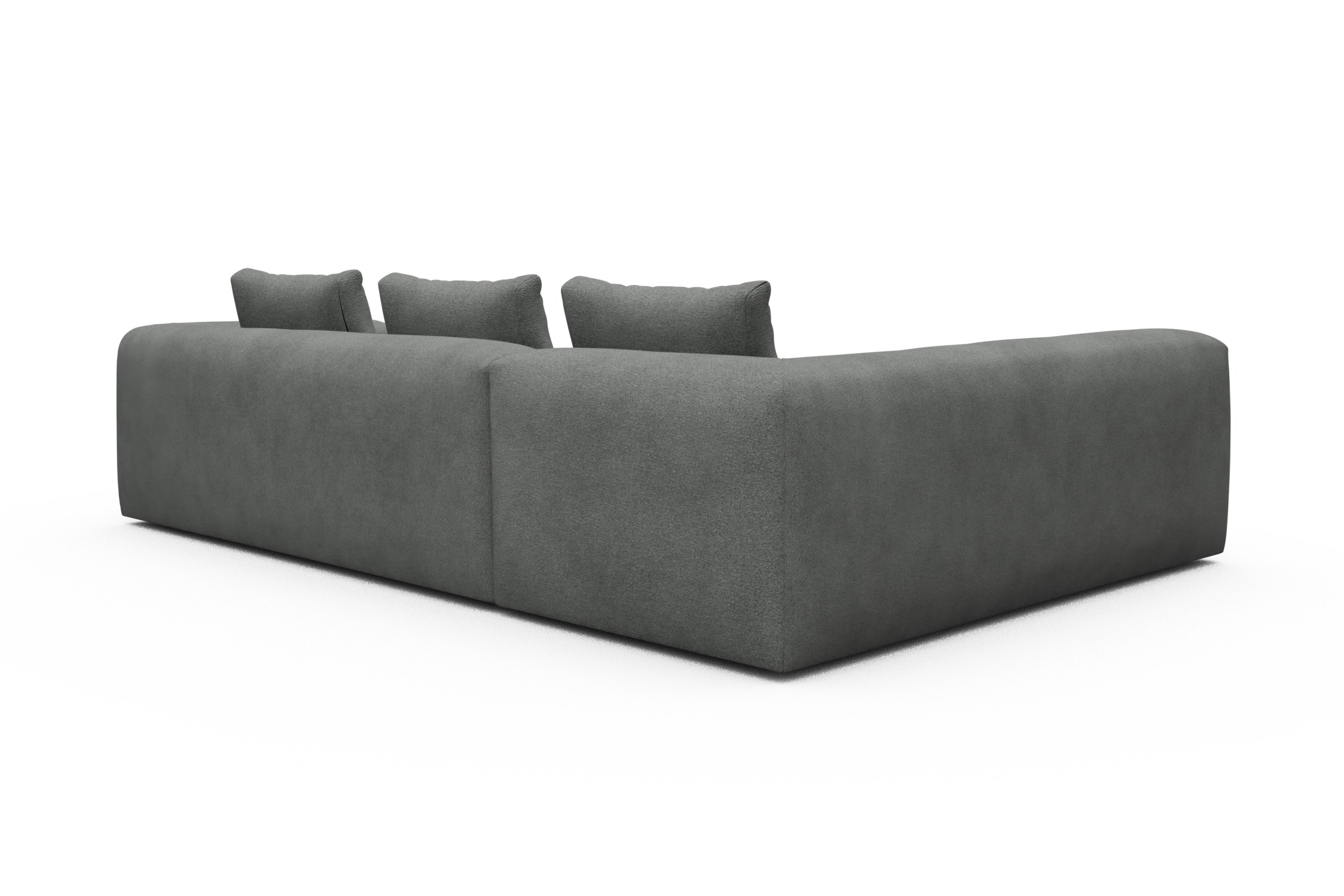 Ecksofa Fred 2x 2,5-Sitzer links offen Boucle-Ash-Grey