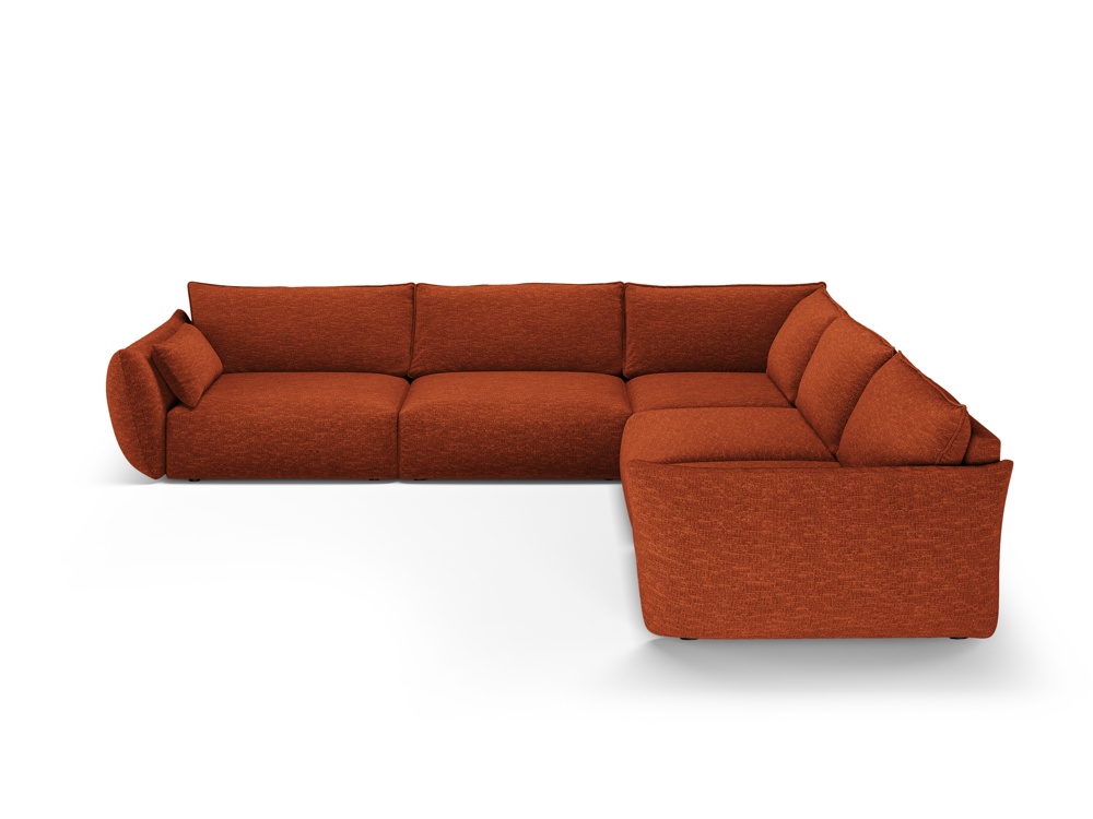 Cosmopolitan Design Symmetrisches Ecksofa Matera 7-Sitzer Chenille Eden Ziegel